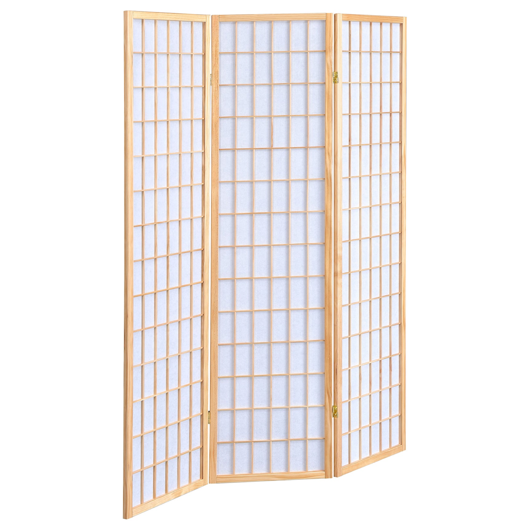 Tampa Furniture Outlet - Coaster - Carrie 3-Panel Room Divider Folding Shoji Screen Natural - 4621