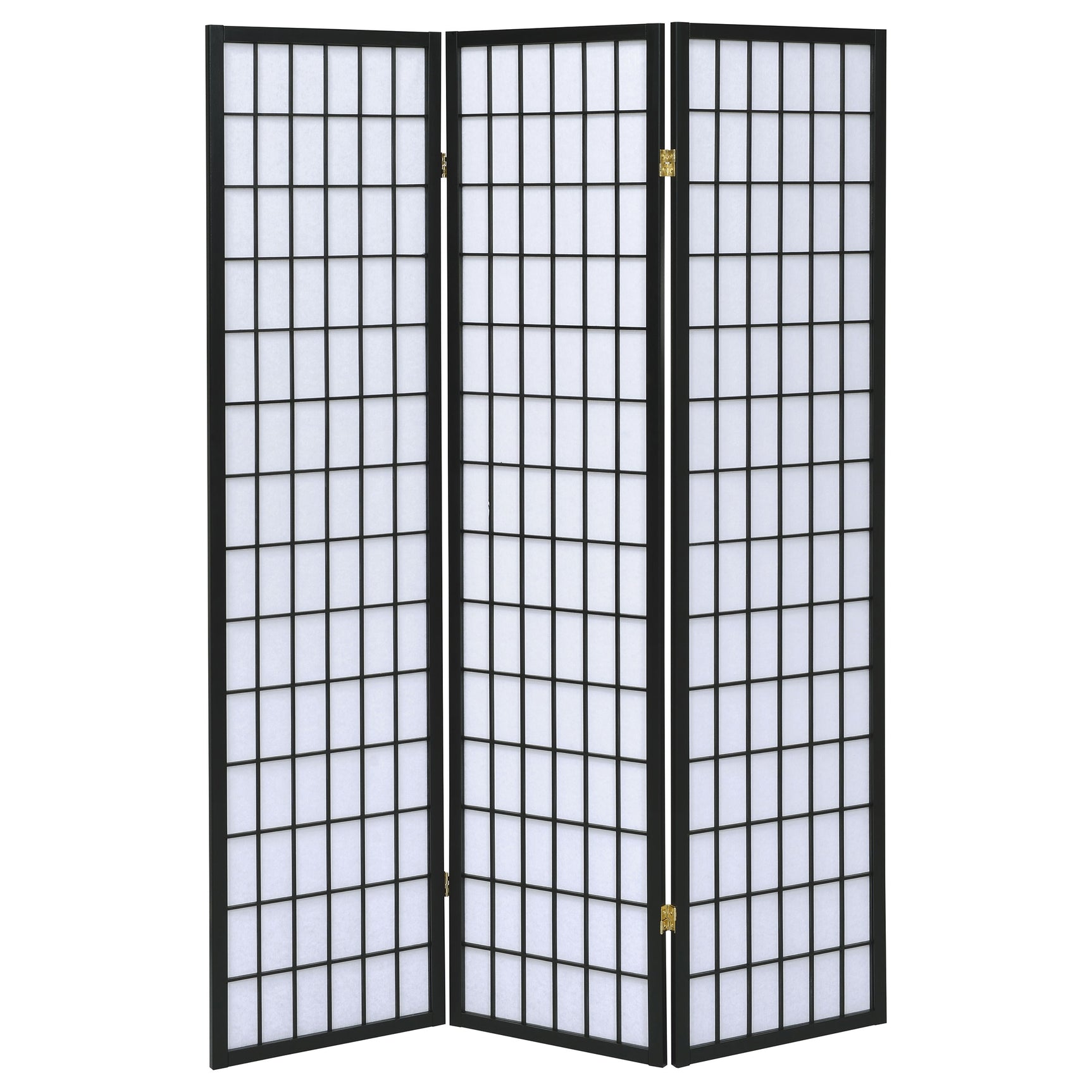 Carrie 3-Panel Room Divider Folding Shoji Screen Black - Tampa Furniture Outlet