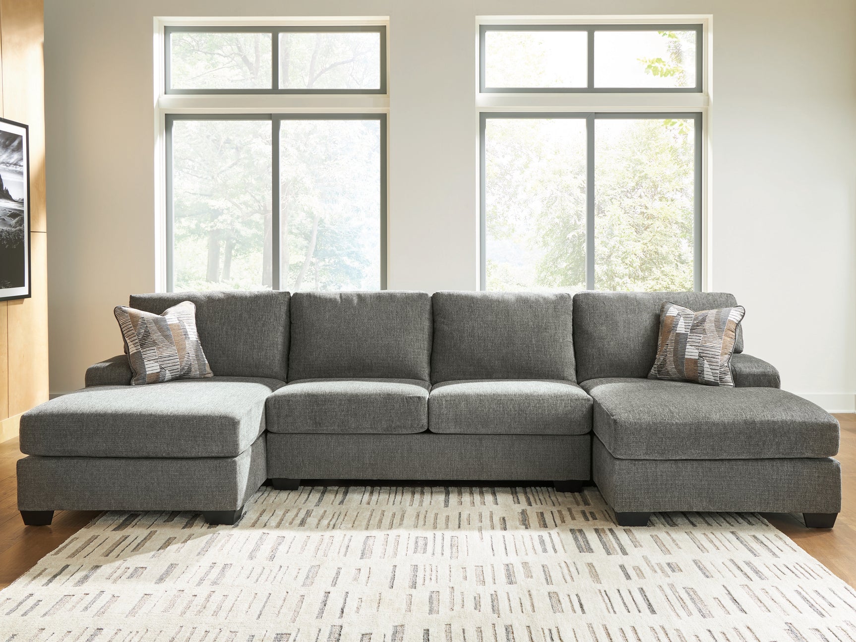 Tampa Furniture Outlet - Ashley Furniture - Revenna Sectional - RAF 3-Piece Sectional with Double Chaise / Greystone - PC48405S3