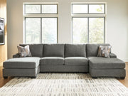 Tampa Furniture Outlet - Ashley Furniture - Revenna Sectional - RAF 3-Piece Sectional with Double Chaise / Greystone - PC48405S3