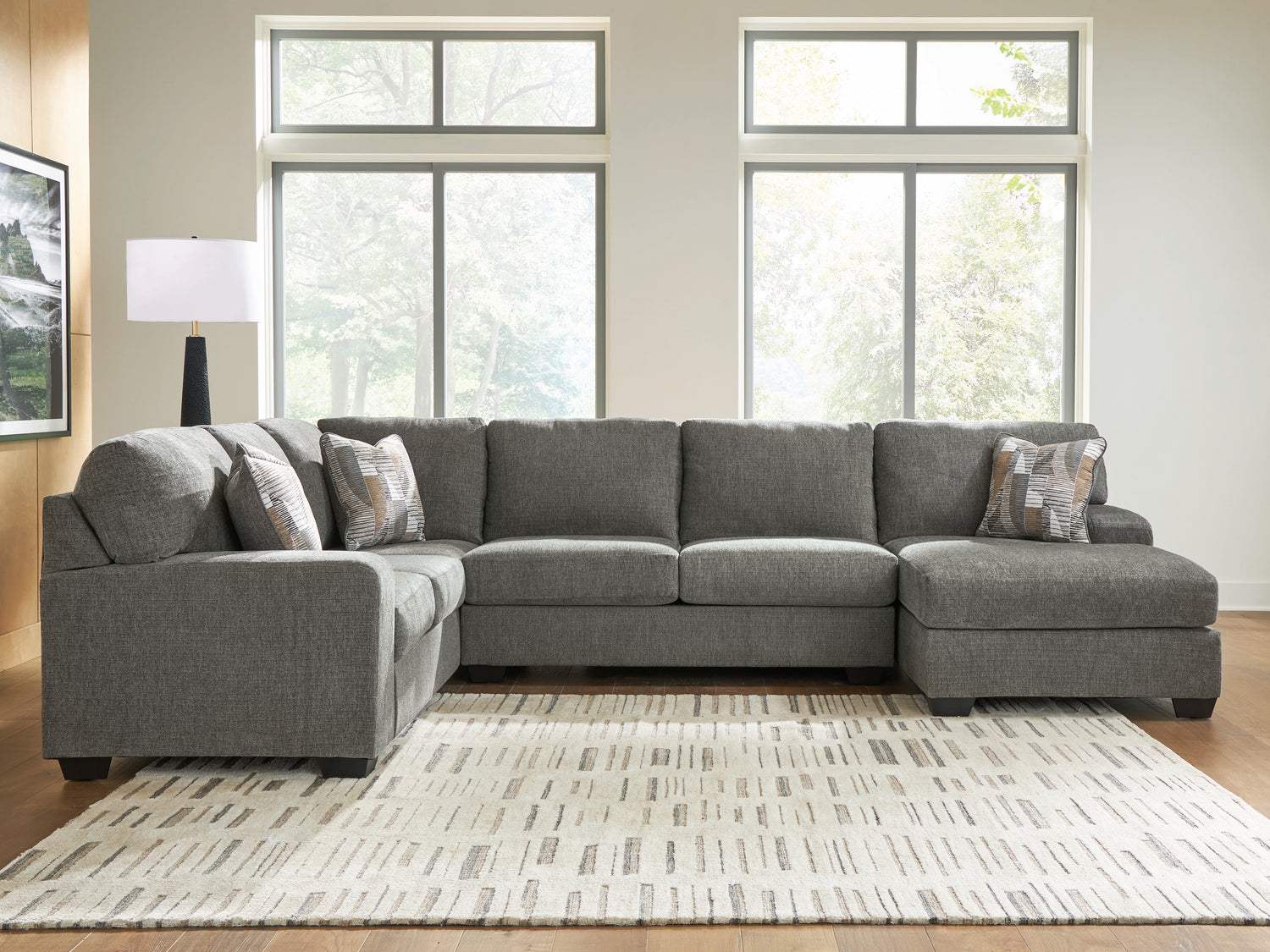Tampa Furniture Outlet - Ashley Furniture - Revenna Sectional - LAF 3-Piece Sleeper Sectional with Chaise / Greystone - PC48405S6