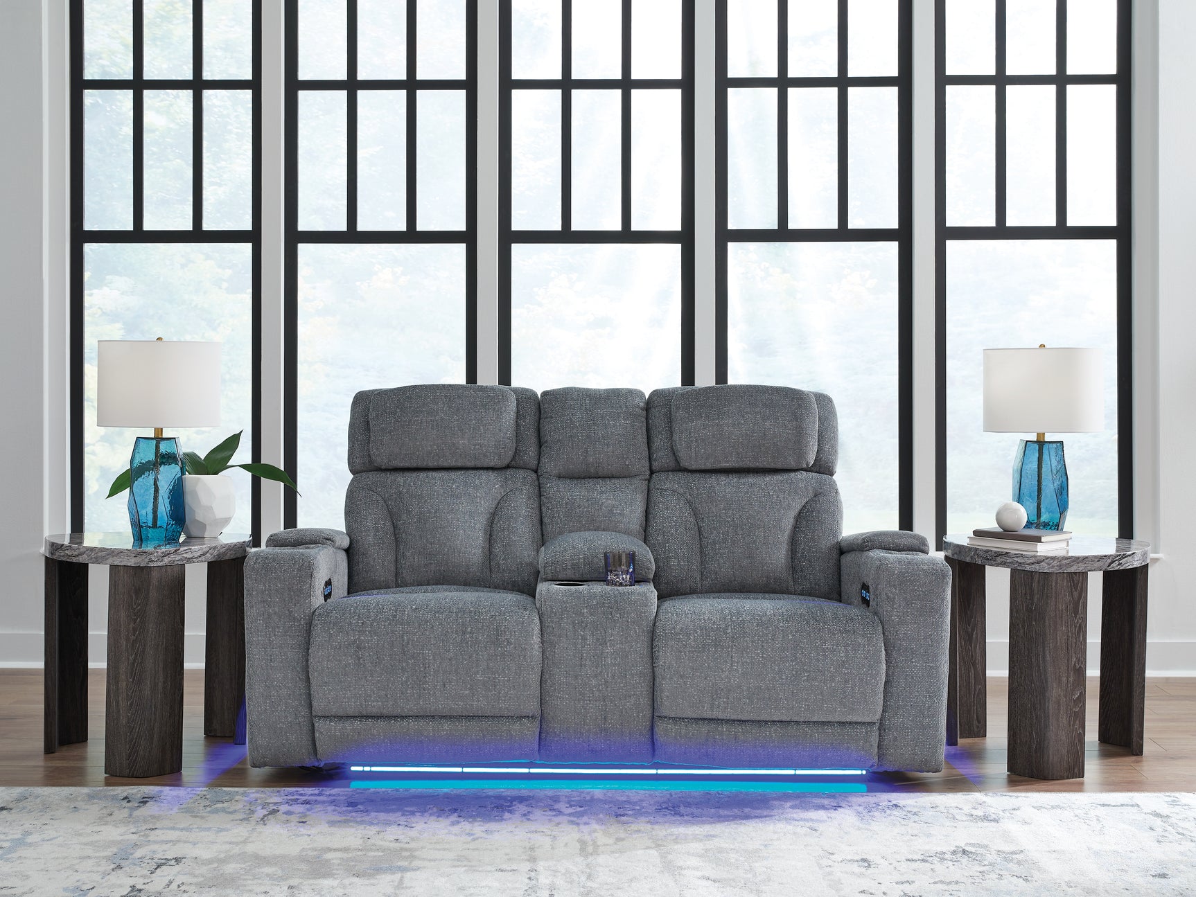 Tampa Furniture Outlet - Ashley Furniture - Studio Cave Living Room - PWR Recliner/ADJ Headrest / Steel - PC4980213
