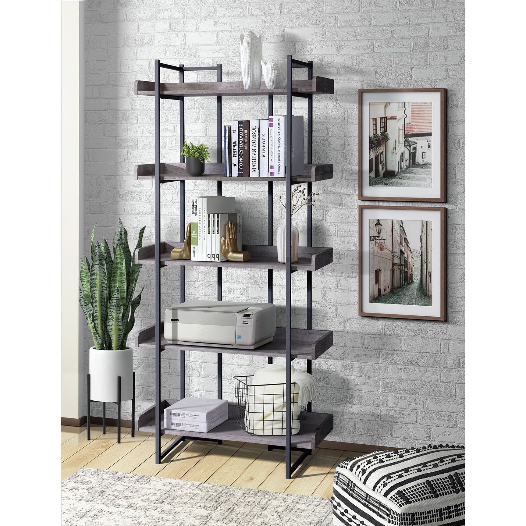 Preston - Bookshelf - Gray - Tampa Furniture Outlet