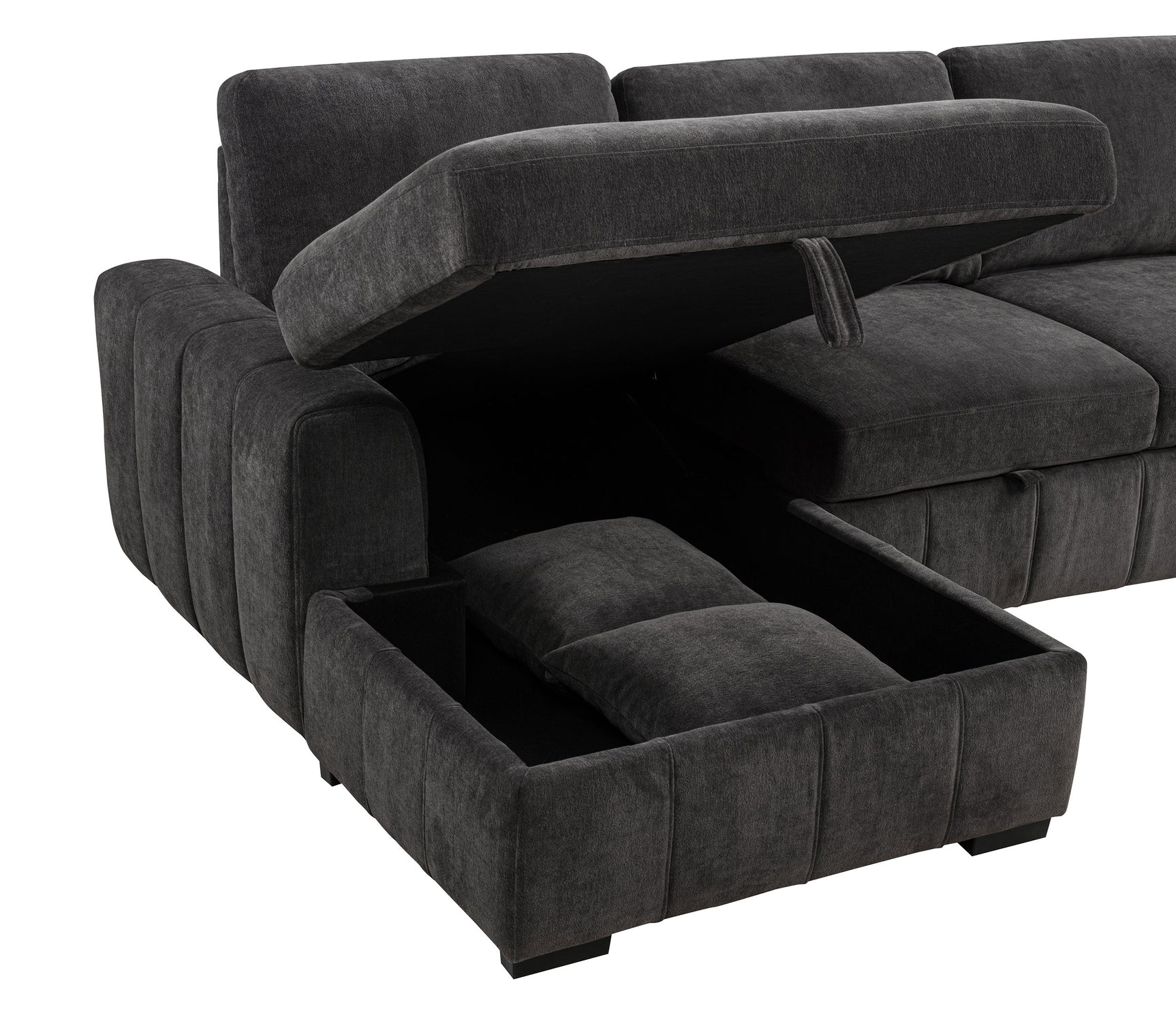 Pastrana Upholstered Sleeper Sectional Sofa LAF Chaise Grey