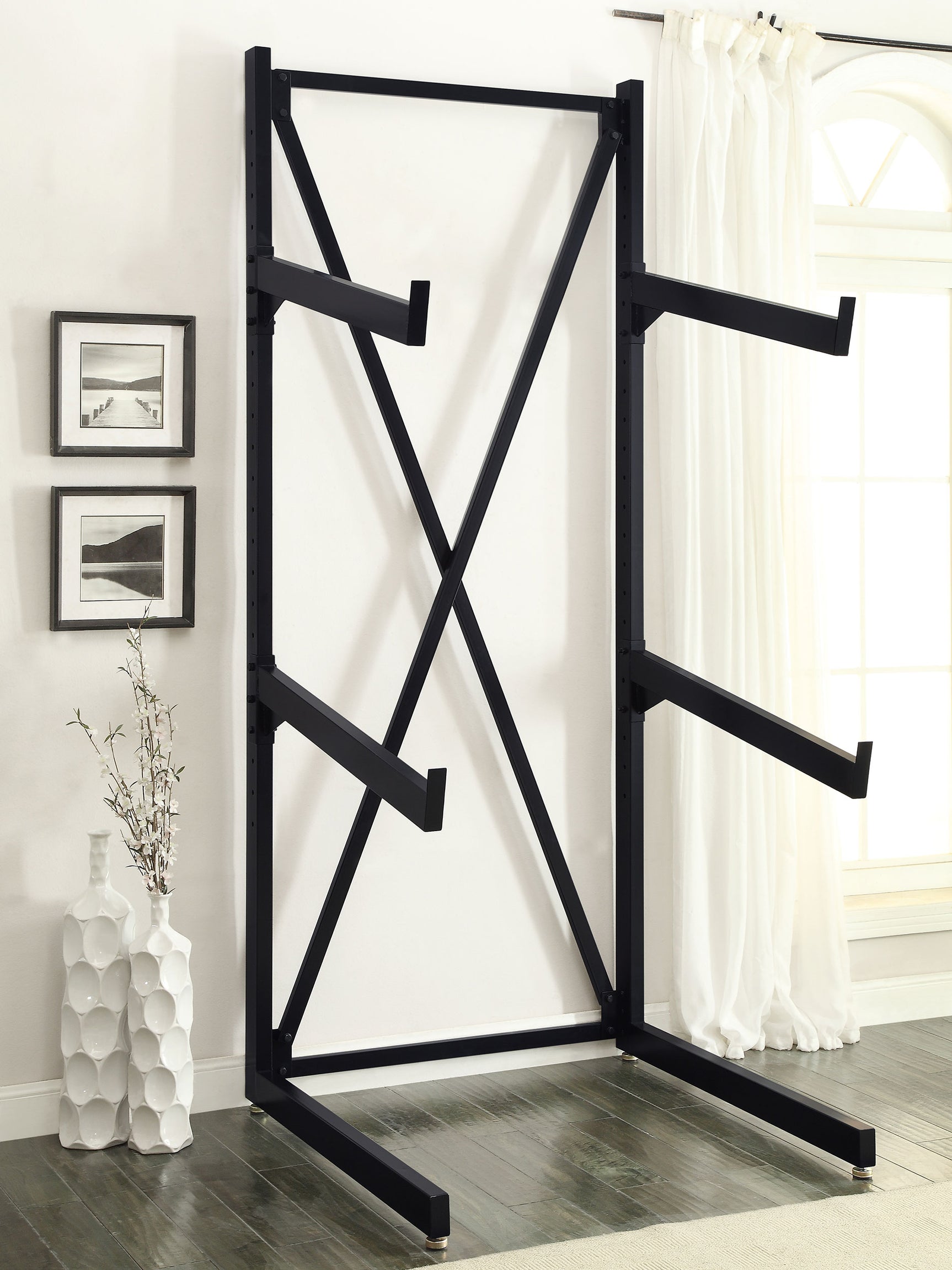 Duarto 3-tier Sofa Display Rack Black - Tampa Furniture Outlet
