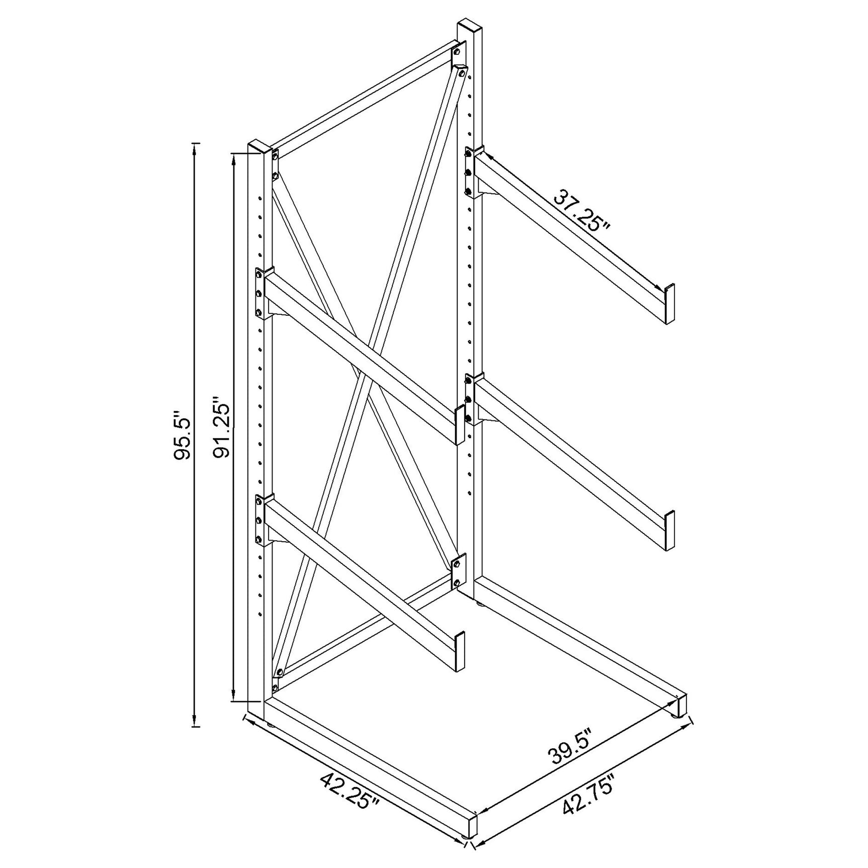 Duarto 3-tier Sofa Display Rack Black - Tampa Furniture Outlet