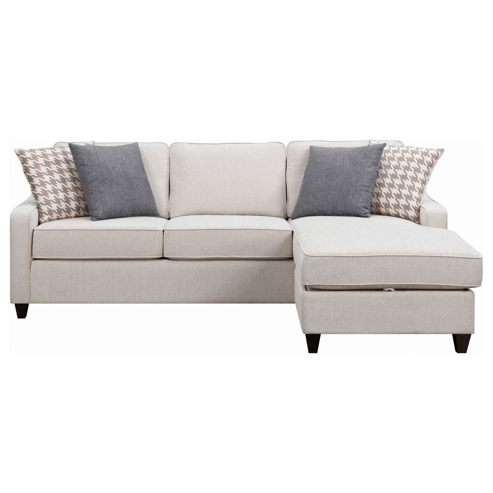 Mcloughlin Upholstered Sloped Arm Sectional Sofa Platinum - Tampa Furniture Outlet