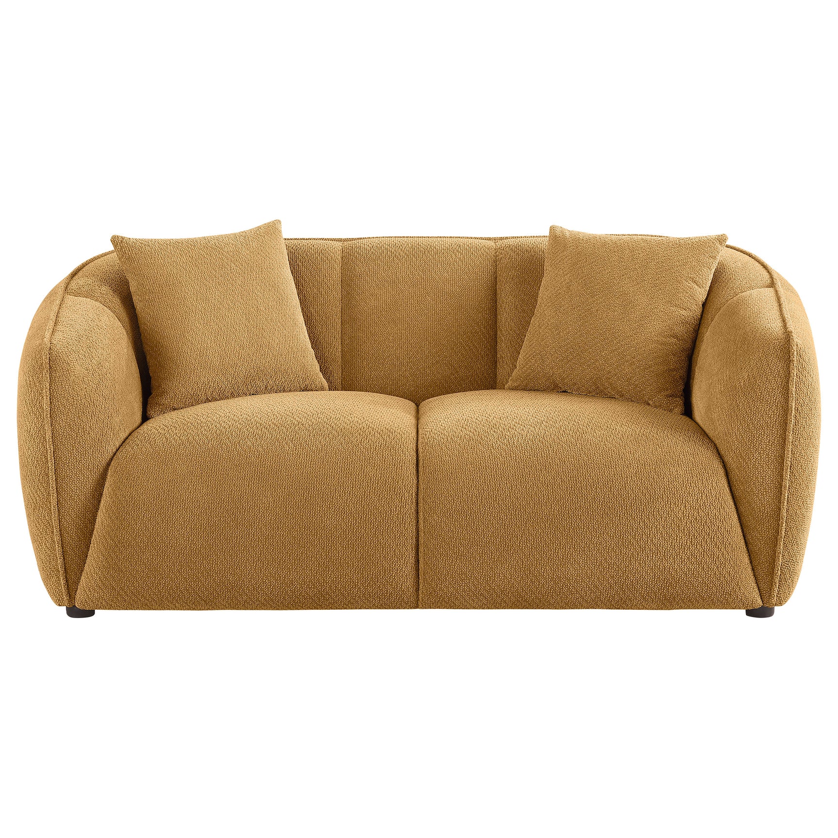 Aleisha Fabric Upholstered Loveseat Mustard Yellow