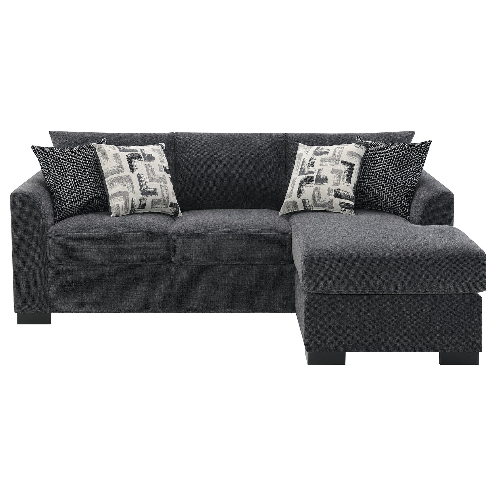 Storey Upholstered Sleeper Sectional Chaise Sofa Dark Grey - Tampa Furniture Outlet