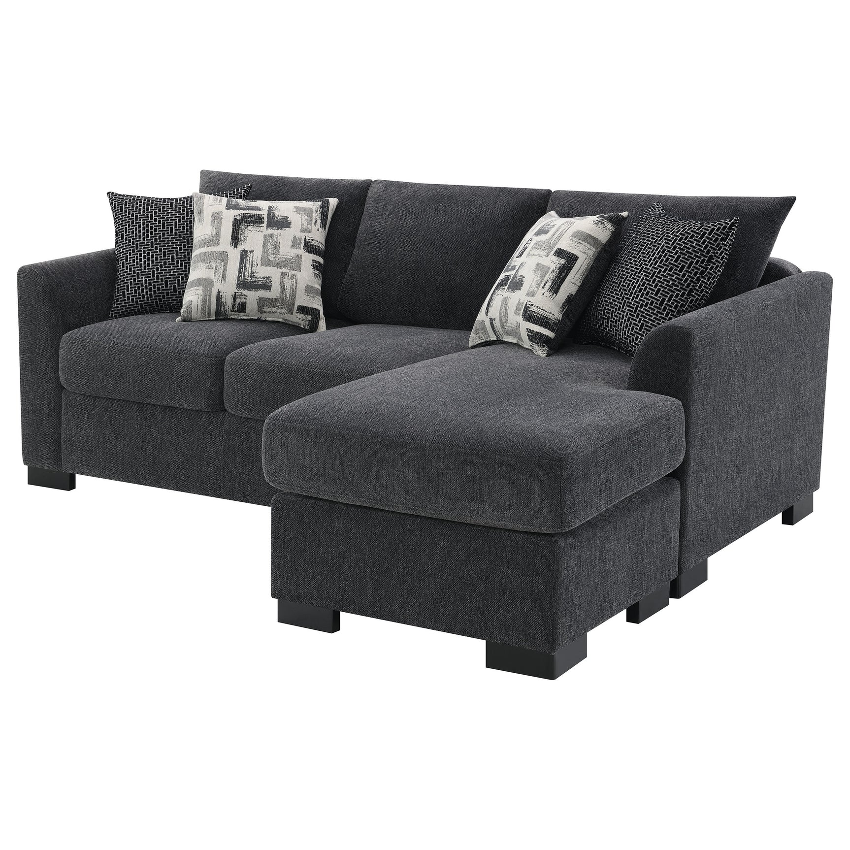Storey Upholstered Sleeper Sectional Chaise Sofa Dark Grey - Tampa Furniture Outlet