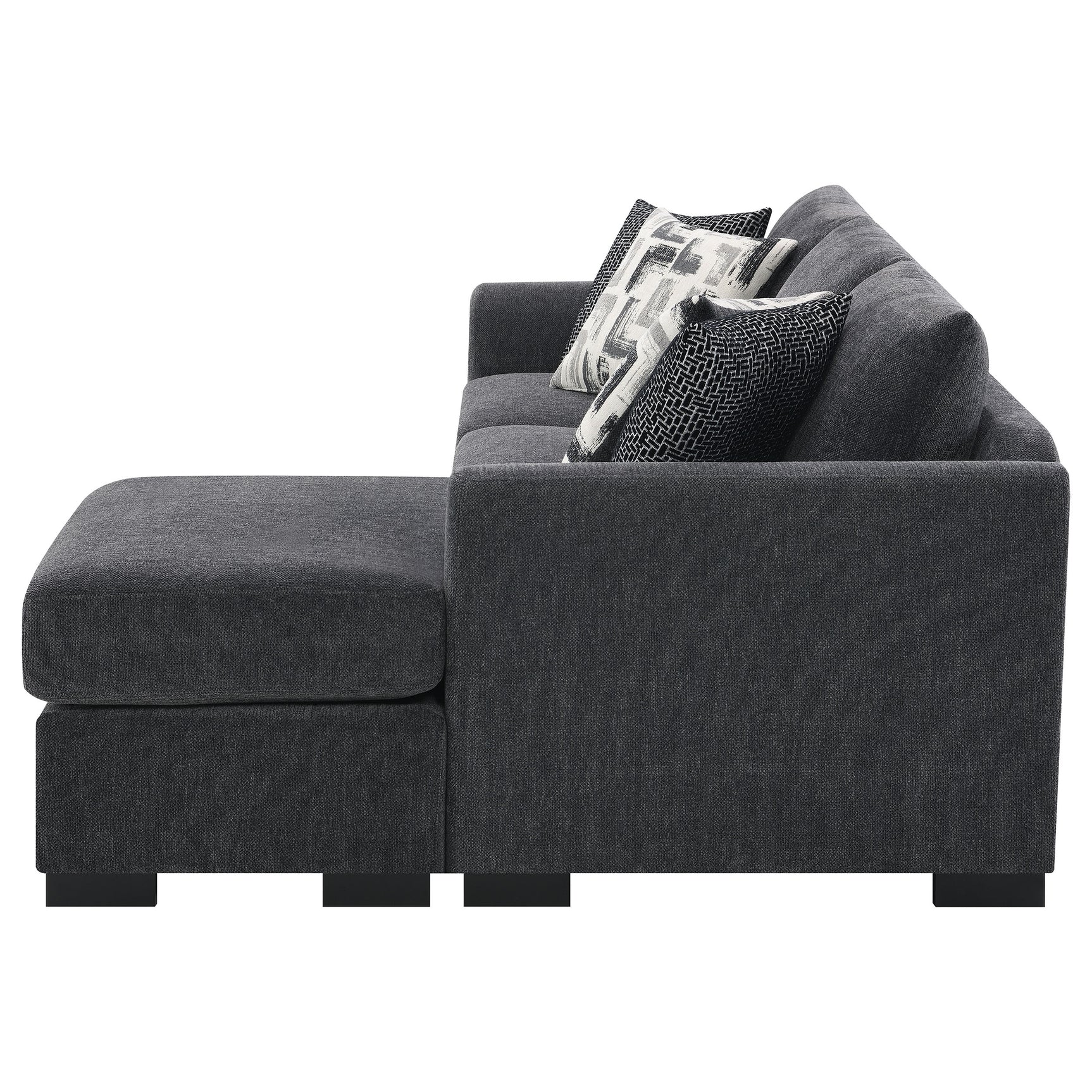 Storey Upholstered Sleeper Sectional Chaise Sofa Dark Grey - Tampa Furniture Outlet