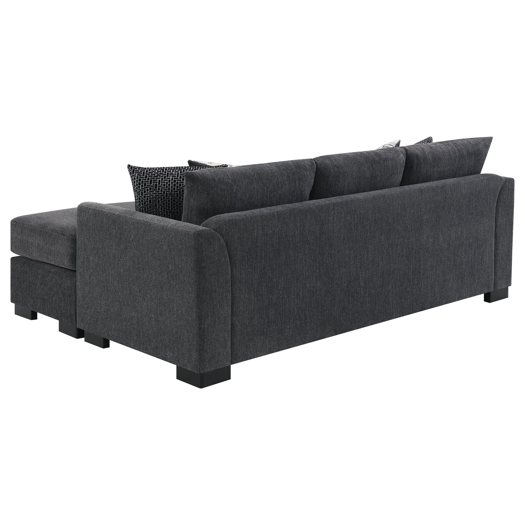 Storey Upholstered Sleeper Sectional Chaise Sofa Dark Grey - Tampa Furniture Outlet