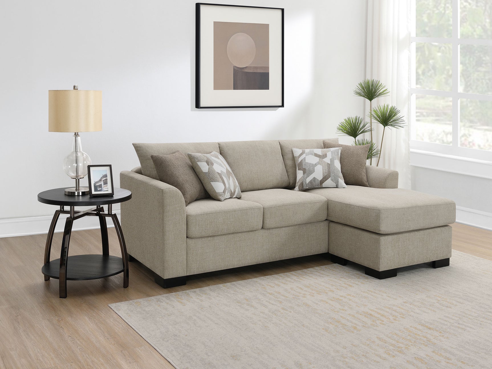 Storey Upholstered Sleeper Sectional Chaise Sofa Camel - Tampa Furniture Outlet