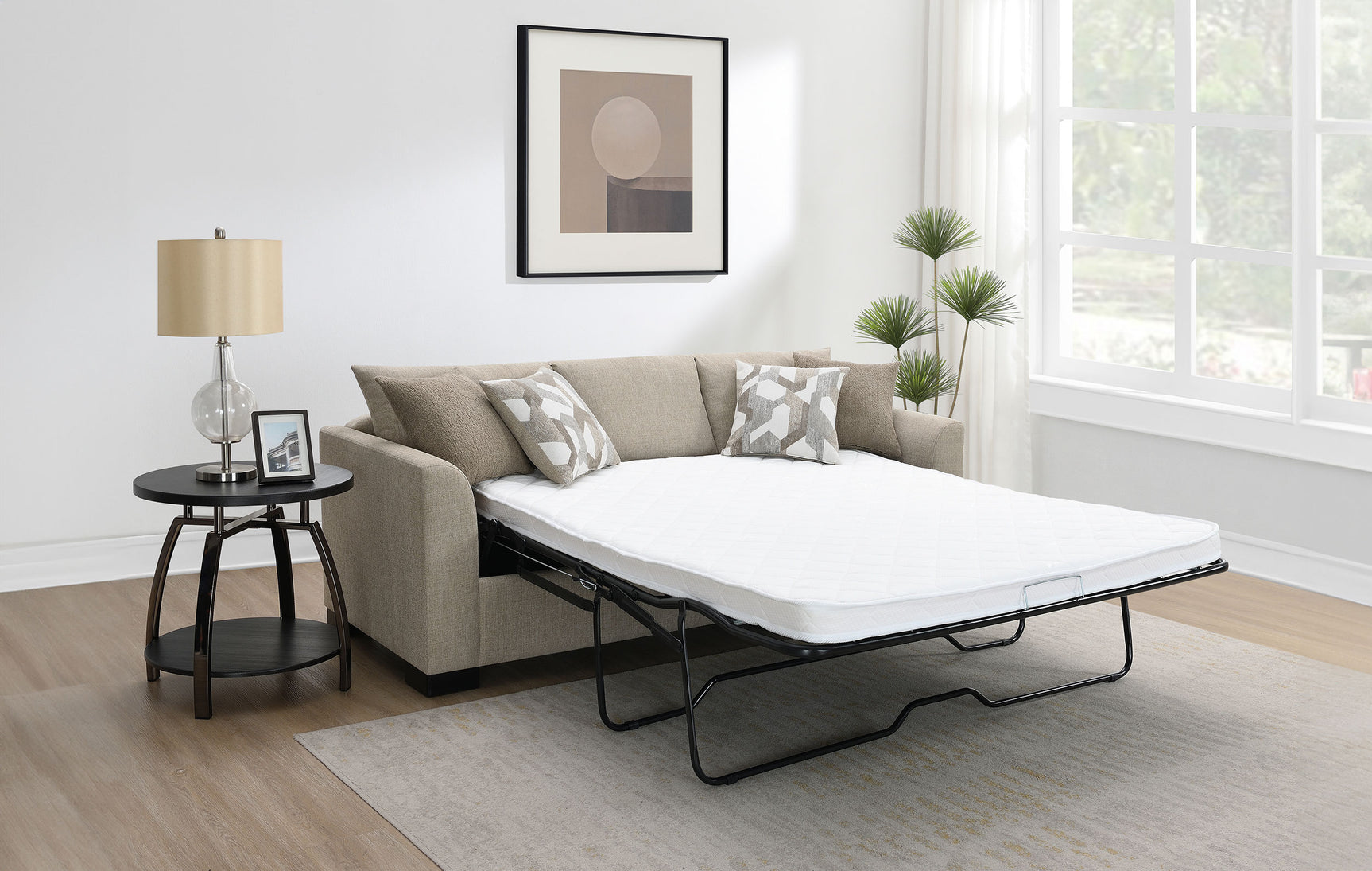 Storey Upholstered Sleeper Sectional Chaise Sofa Camel - Tampa Furniture Outlet