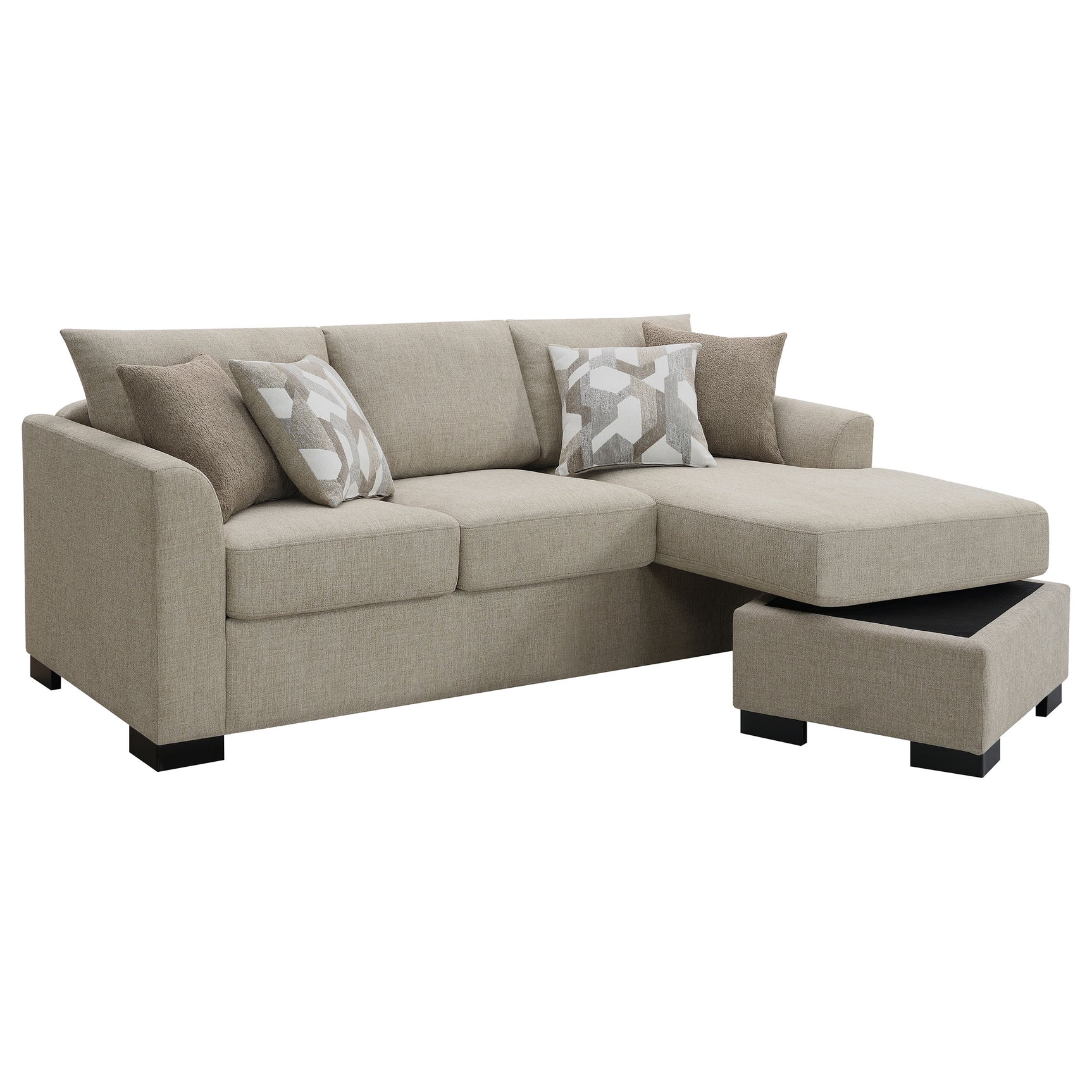 Storey Upholstered Sleeper Sectional Chaise Sofa Camel - Tampa Furniture Outlet