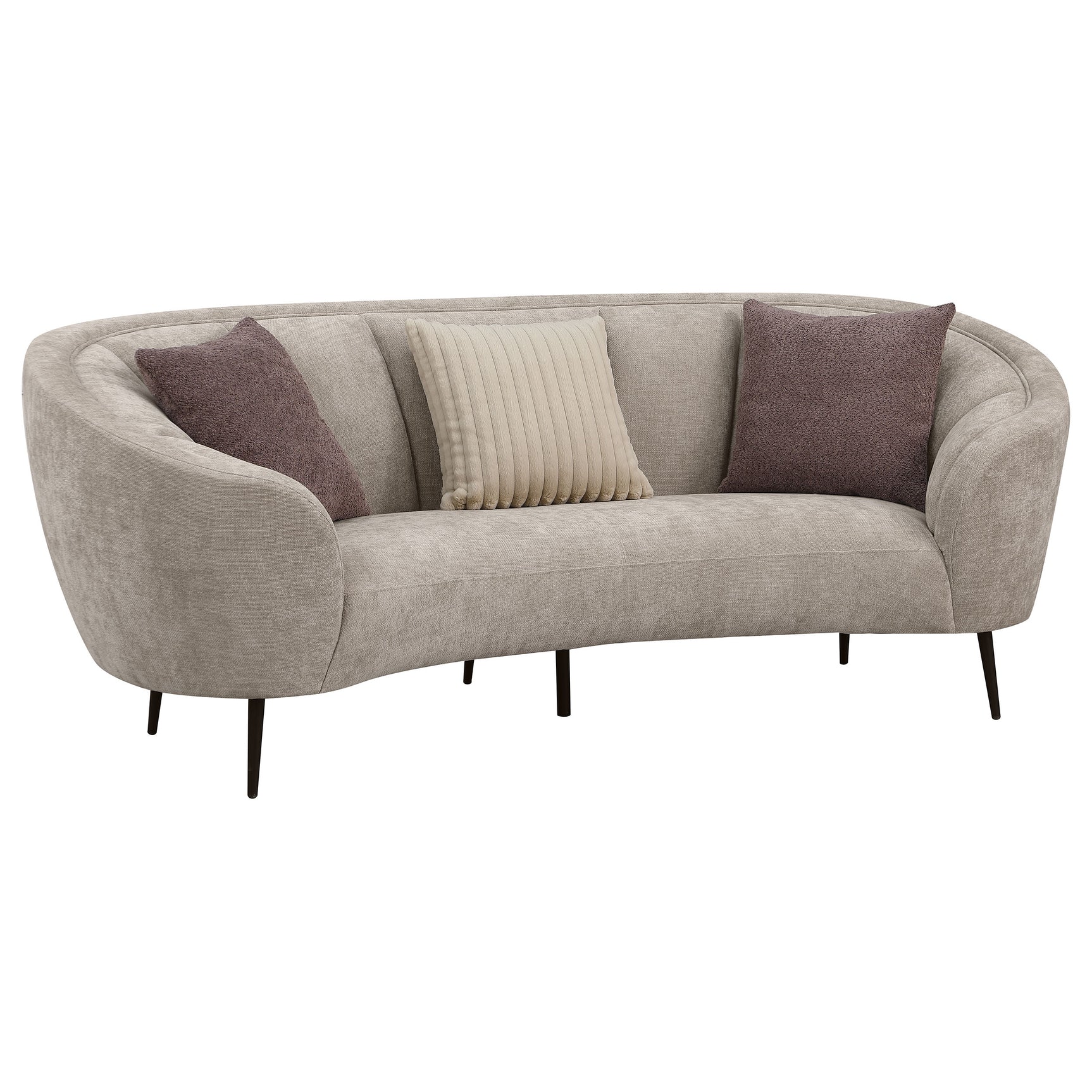 Ellorie 3-piece Upholstered Curved Sofa Set Beige - Tampa Furniture Outlet