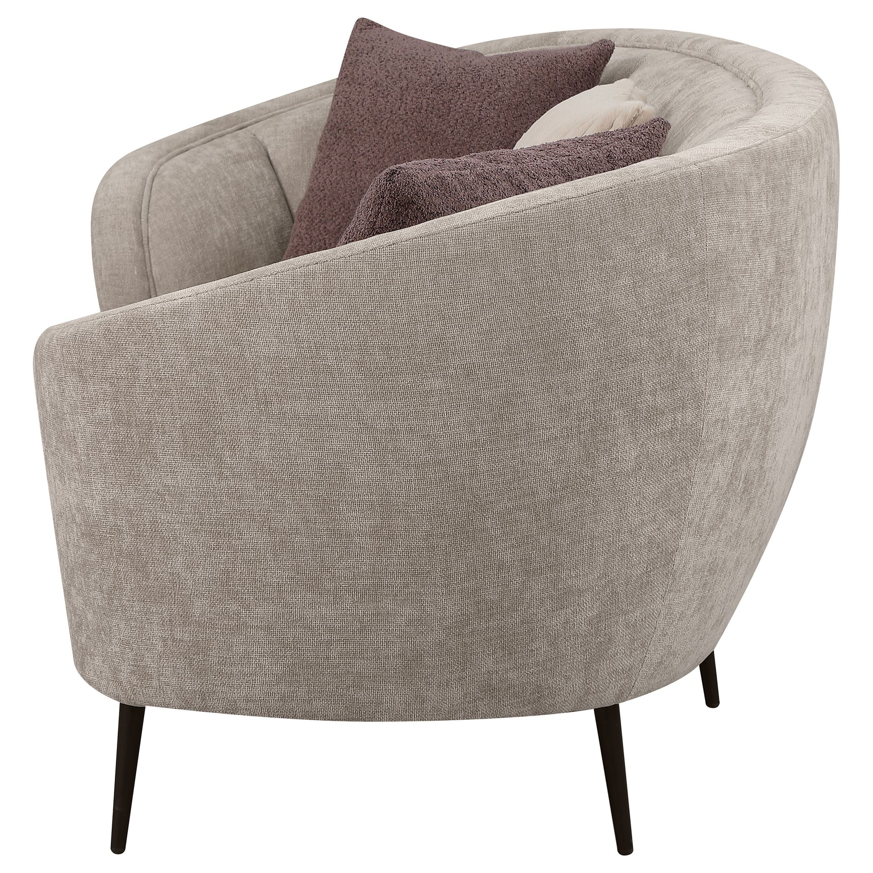 Ellorie Upholstered Channel Back Curved Sofa Beige - Tampa Furniture Outlet