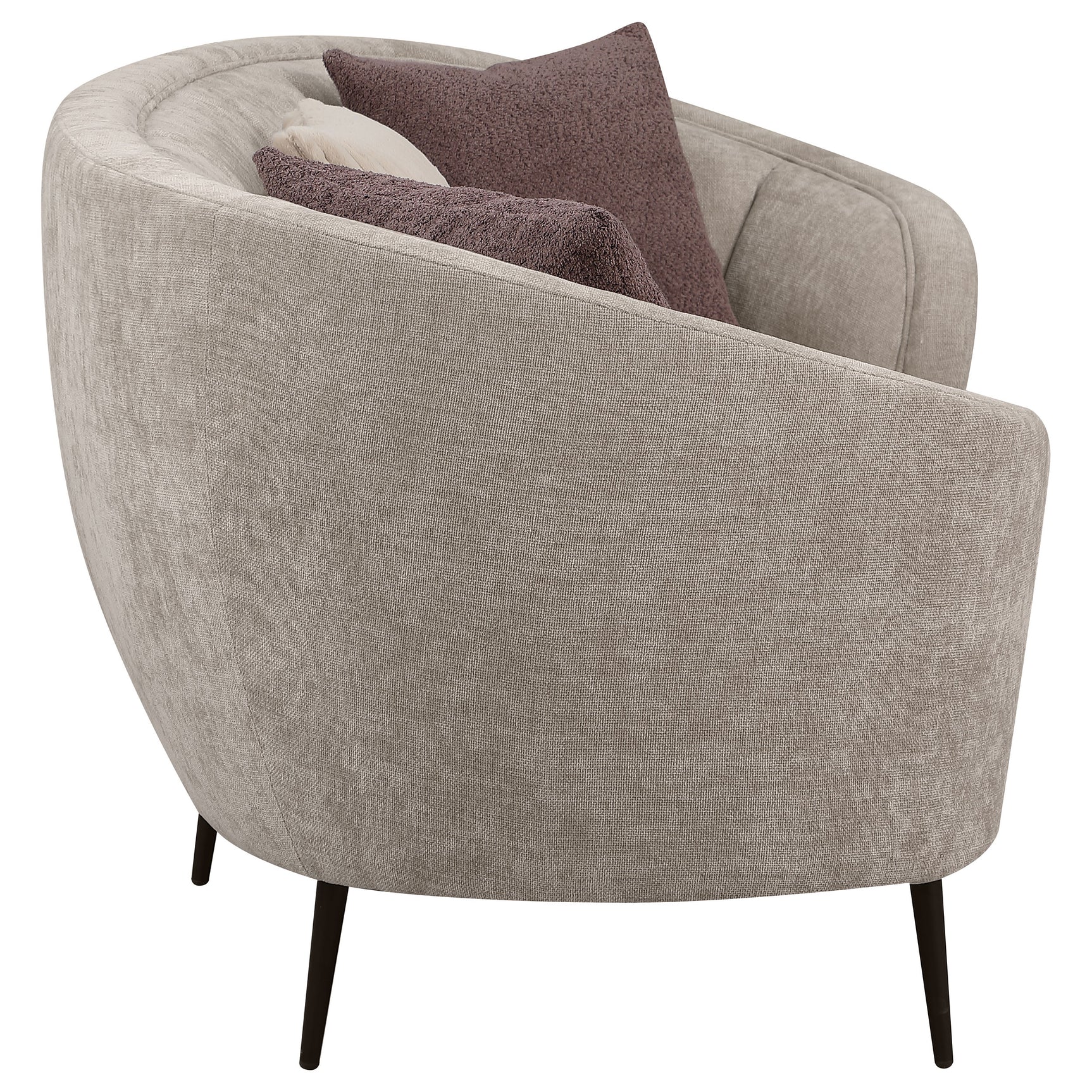 Ellorie Upholstered Channel Back Curved Sofa Beige - Tampa Furniture Outlet