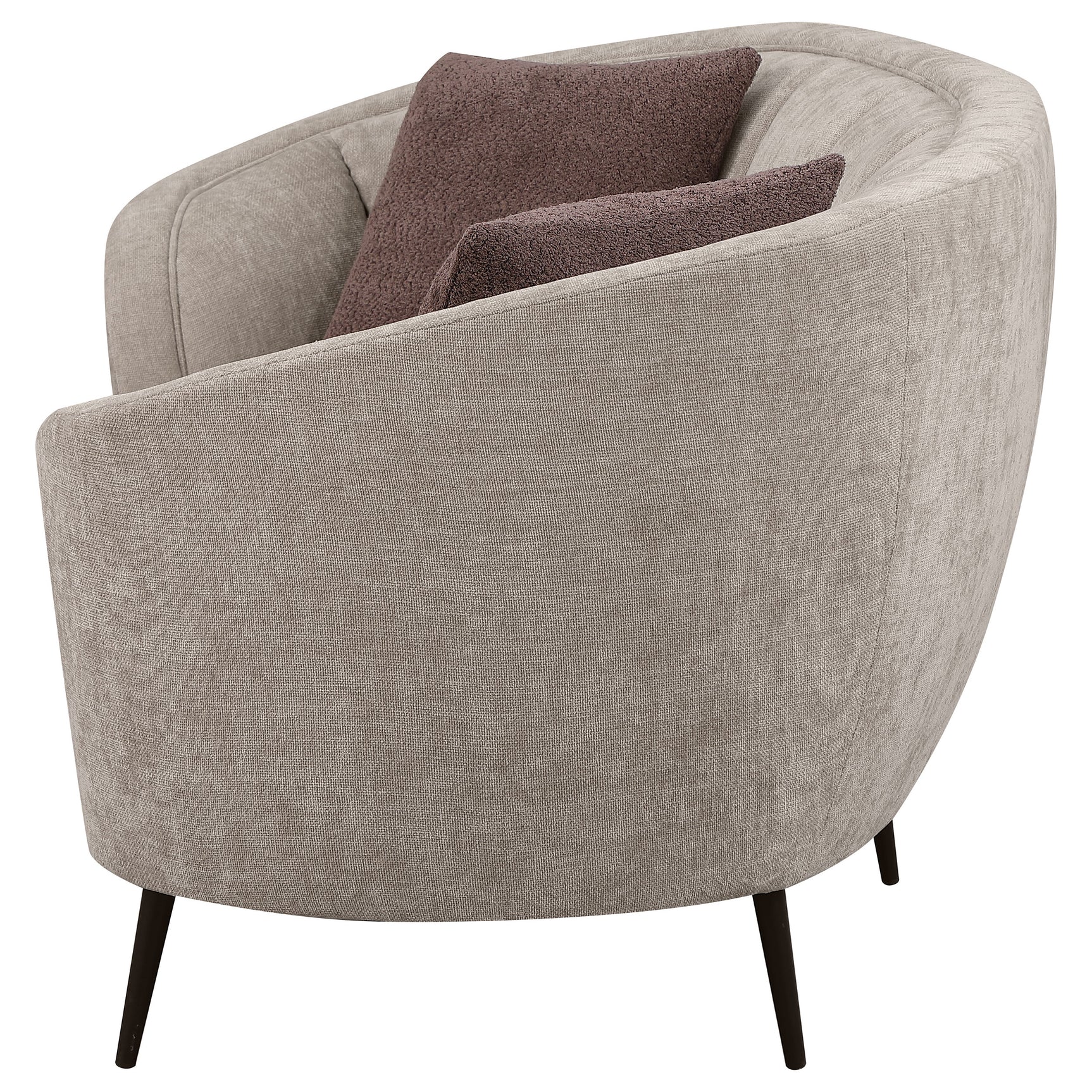Ellorie Upholstered Channel Back Curved Loveseat Beige - Tampa Furniture Outlet