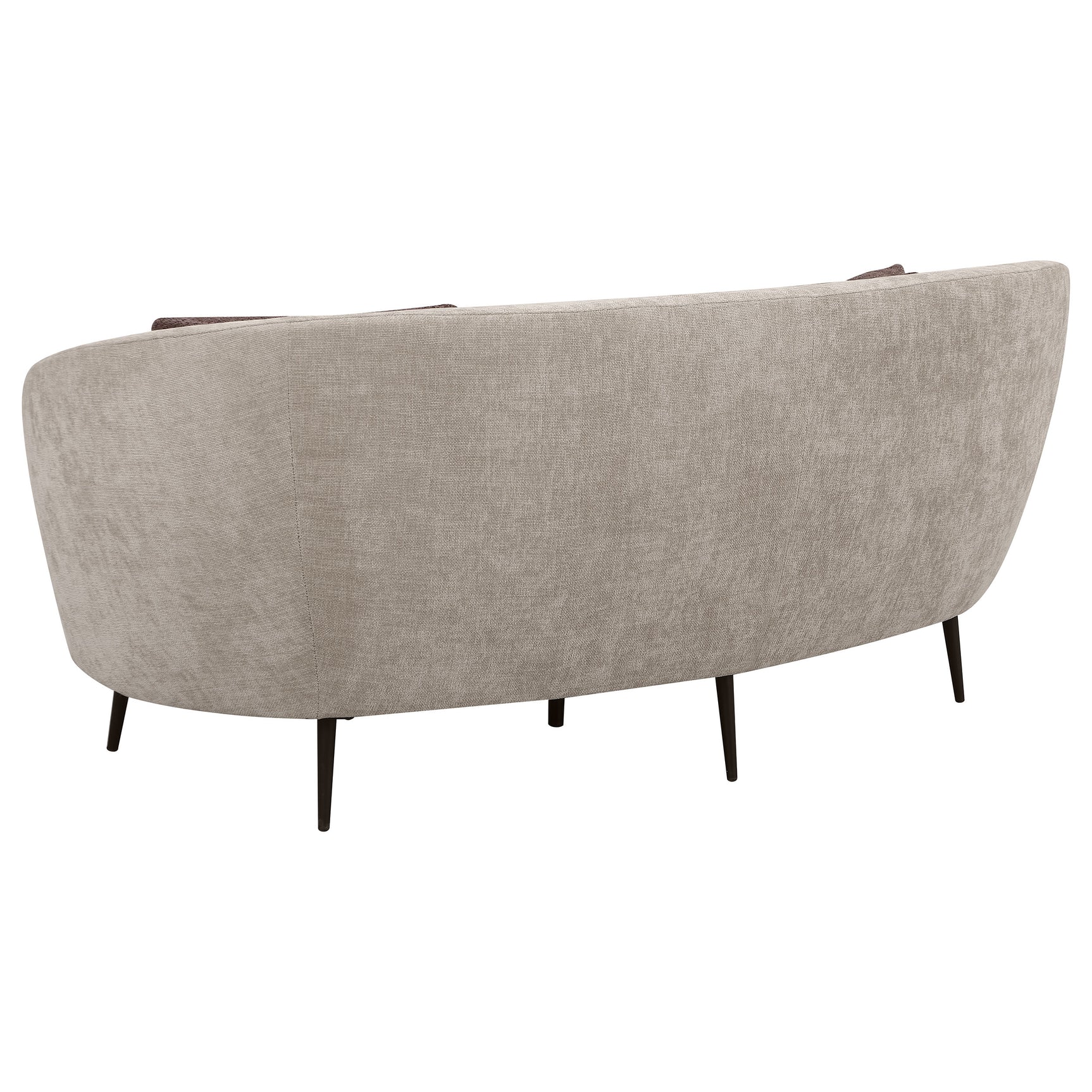 Ellorie Upholstered Channel Back Curved Loveseat Beige - Tampa Furniture Outlet