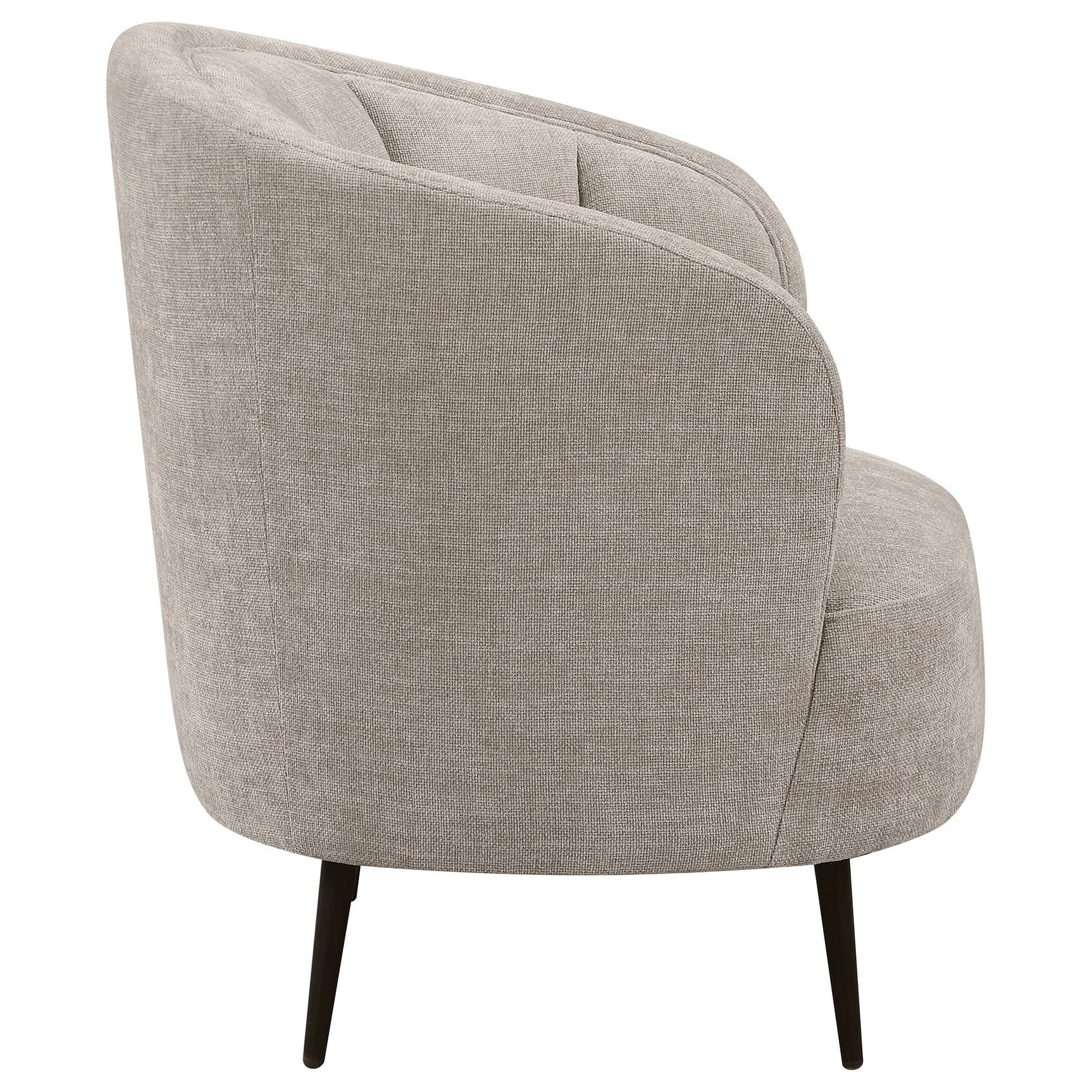 Ellorie Upholstered Channel Back Curved Chair Beige - Tampa Furniture Outlet