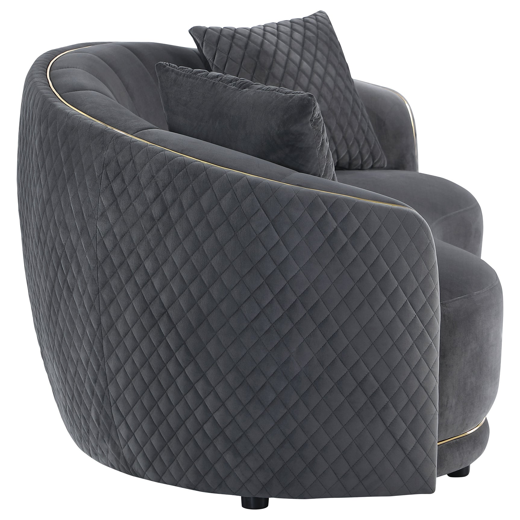 Brookside 2-piece Velvet Upholstered Sofa Set Dark Grey - Tampa Furniture Outlet