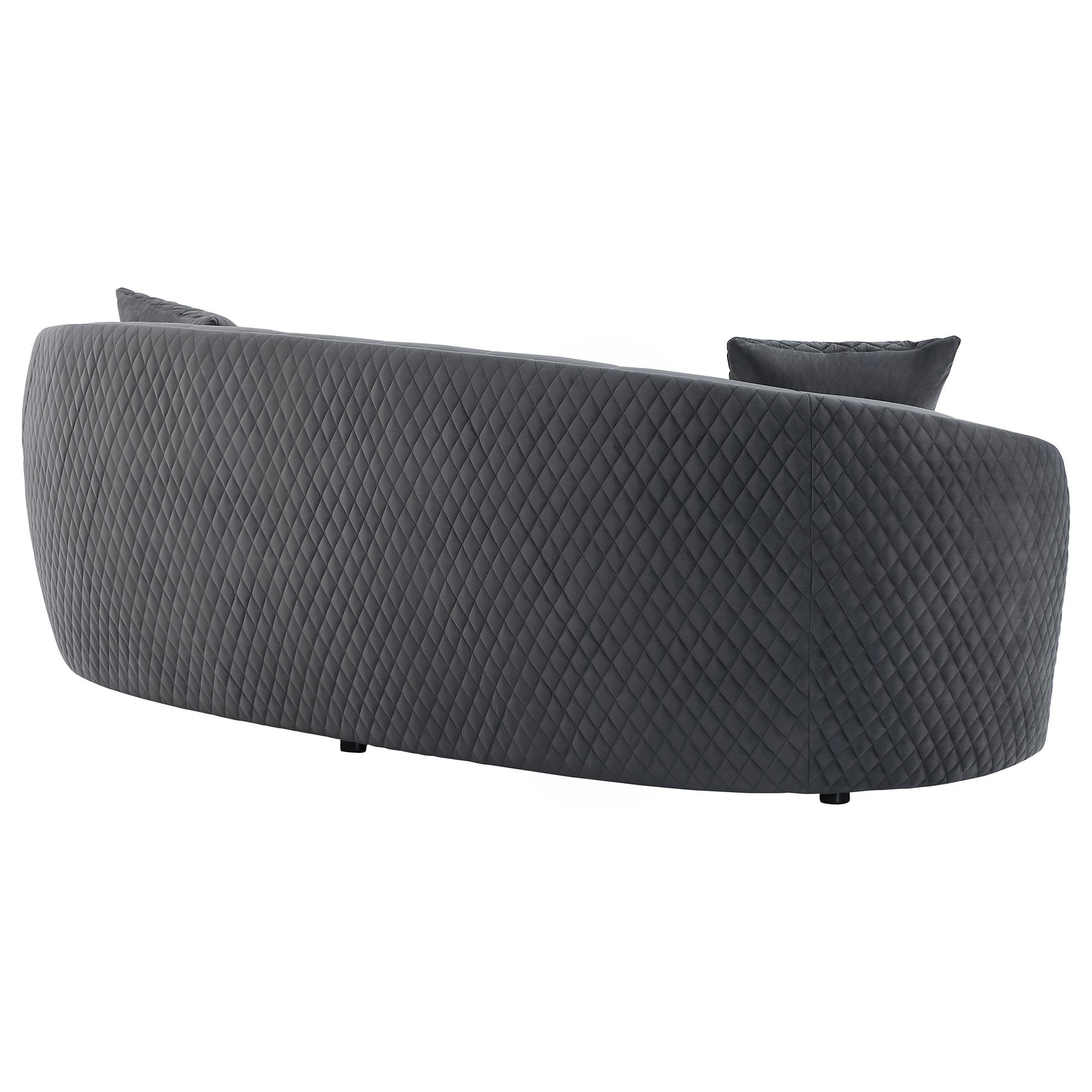 Brookside Velvet Upholstered Curved Sofa Dark Grey - Tampa Furniture Outlet