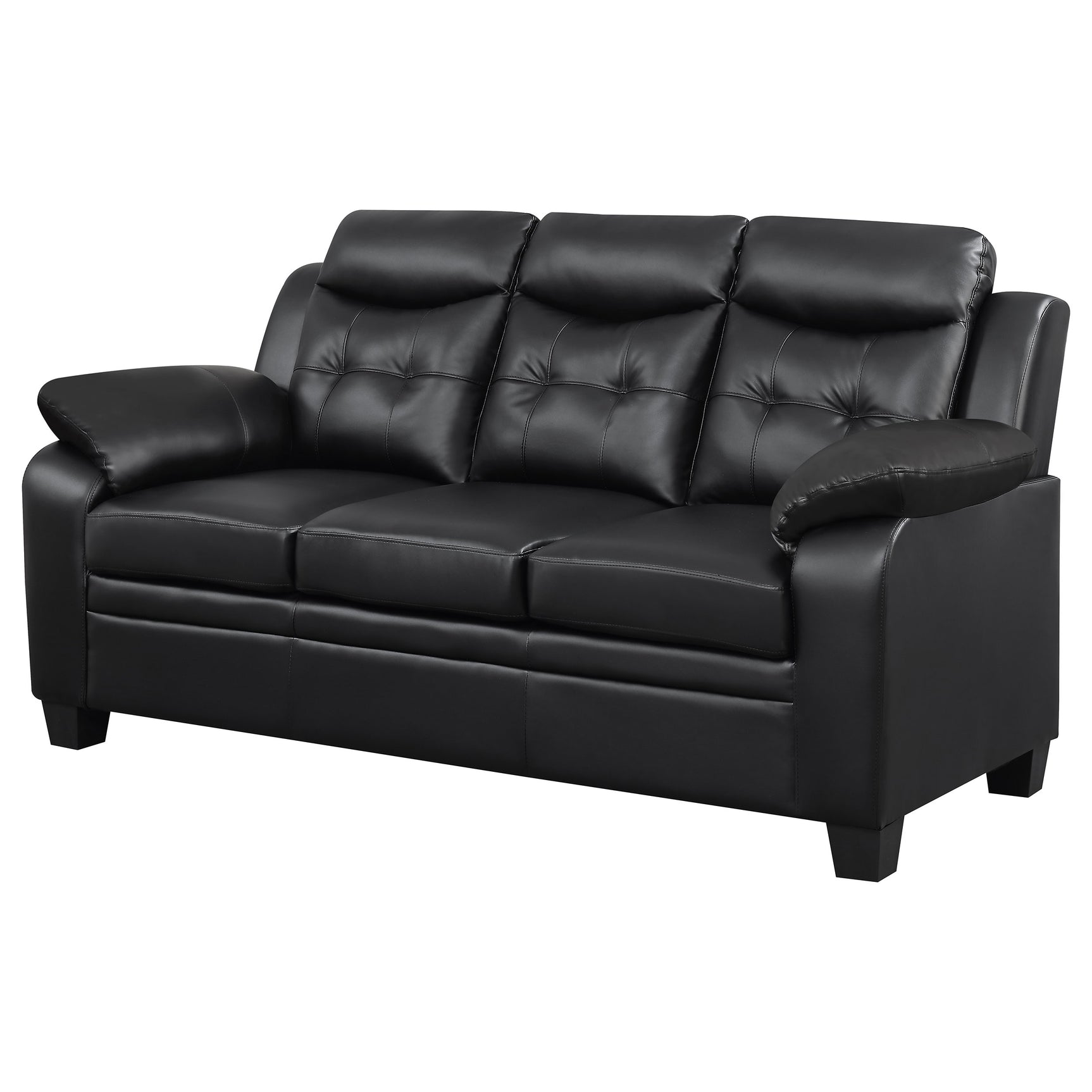 Finley Upholstered Padded Arm Tufted Sofa Black - Tampa Furniture Outlet