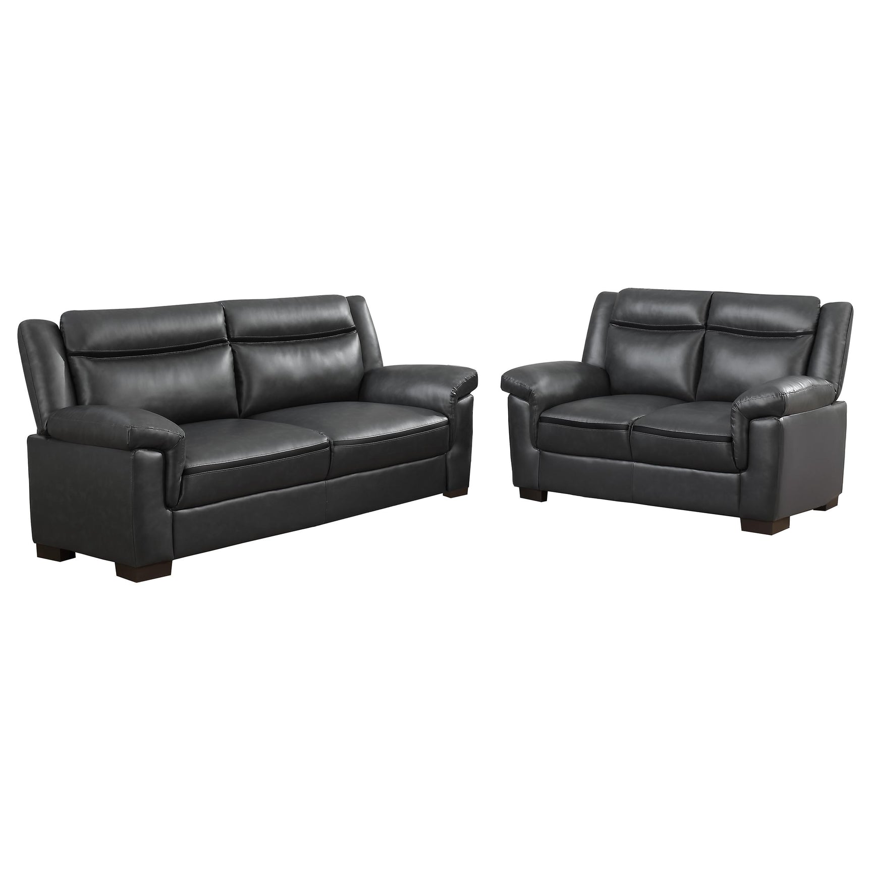 Arabella 2-piece Upholstered Padded Arm Sofa Set Grey - Tampa Furniture Outlet