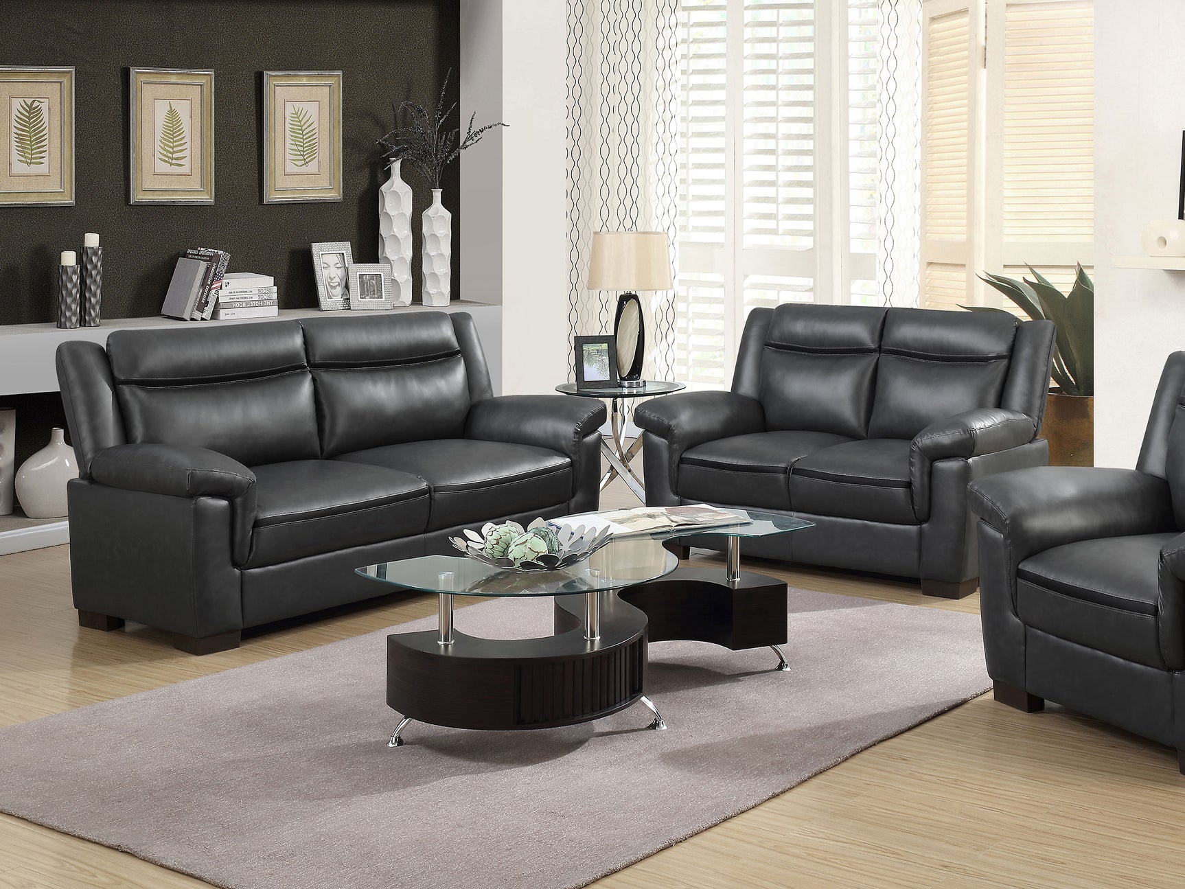 Tampa Furniture Outlet - Coaster - Arabella 2-piece Upholstered Padded Arm Sofa Set Grey - 506591-S2