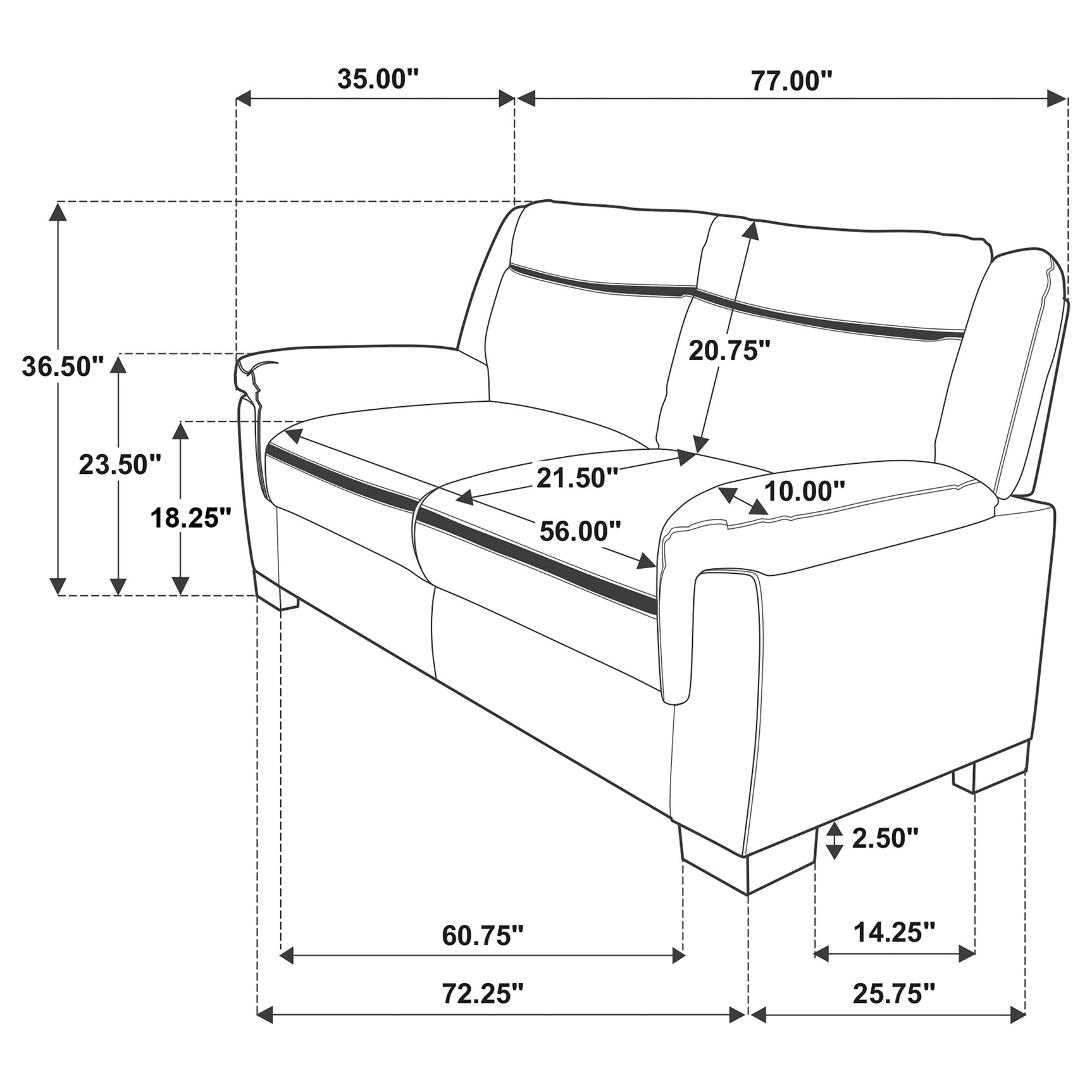 Arabella 3-piece Upholstered Padded Arm Sofa Set Grey - Tampa Furniture Outlet