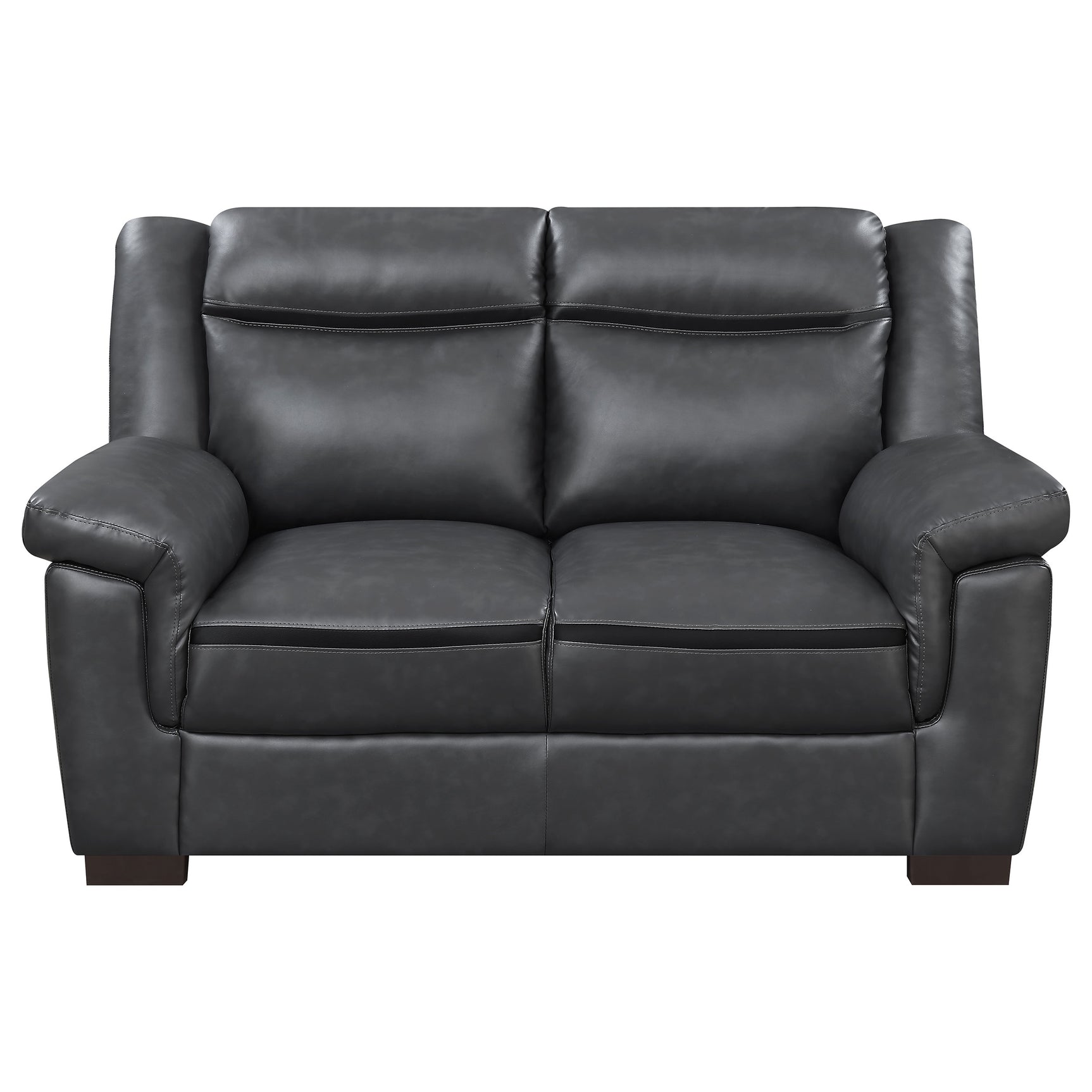 Arabella Upholstered Padded Arm Loveseat Grey - Tampa Furniture Outlet