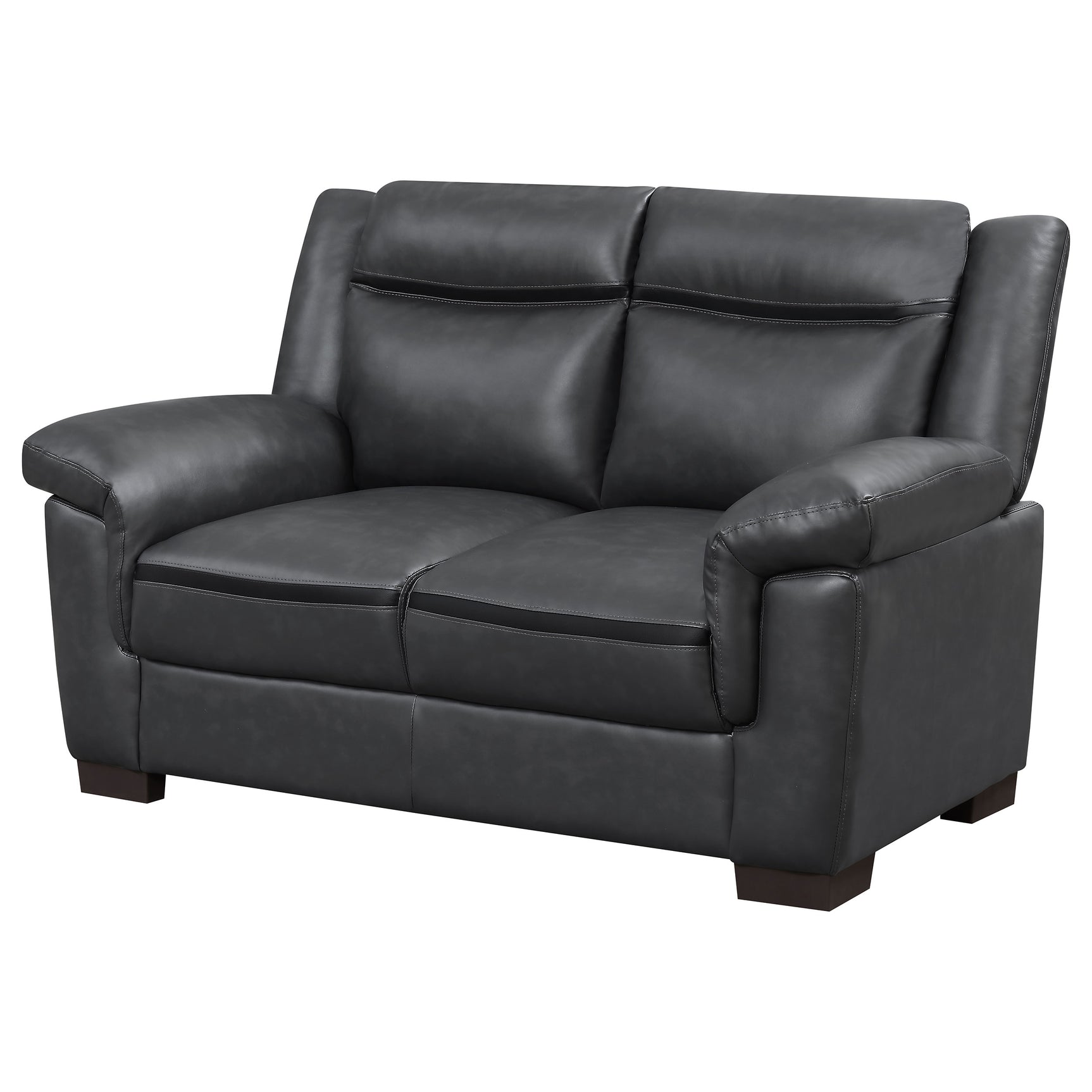Arabella Upholstered Padded Arm Loveseat Grey - Tampa Furniture Outlet
