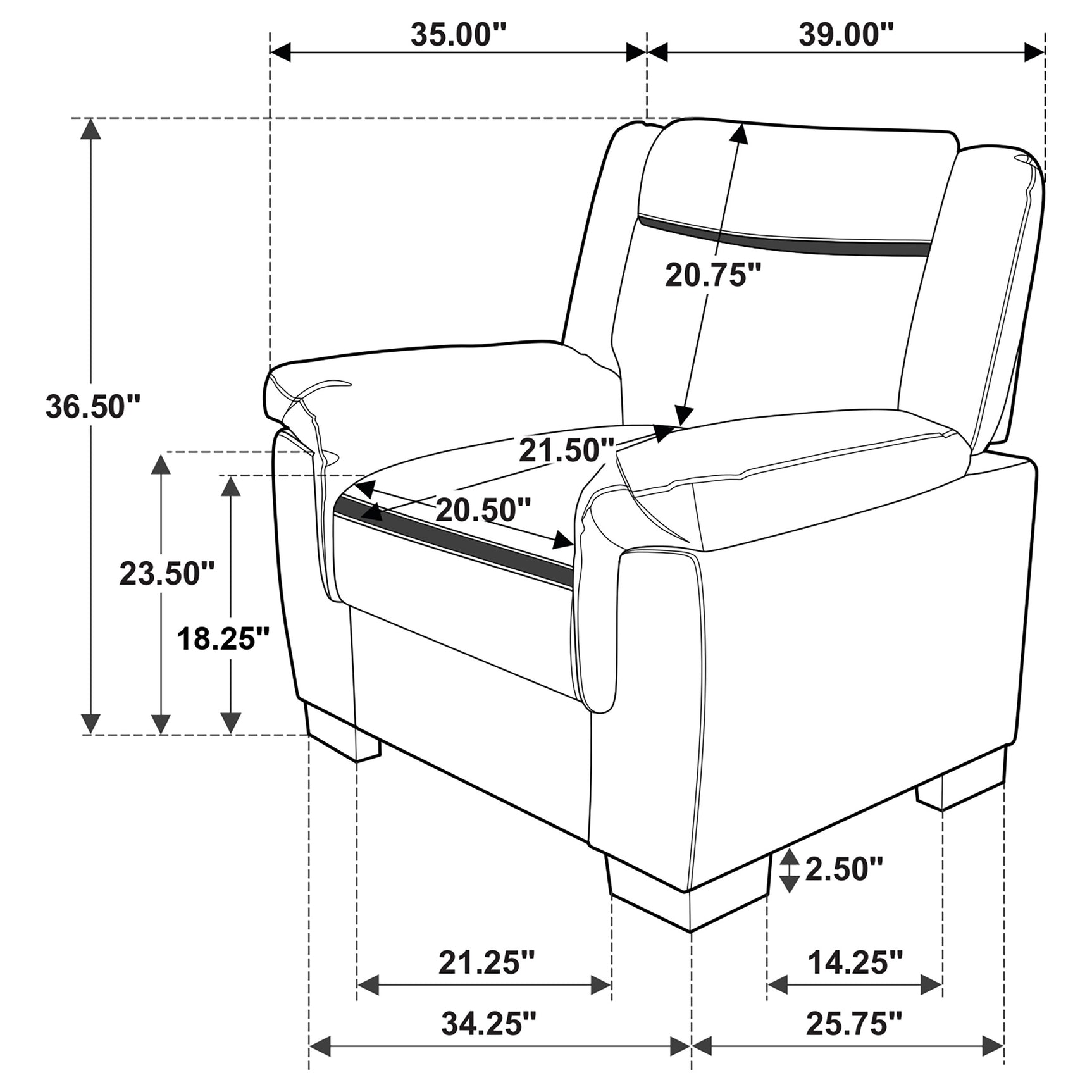 Arabella Upholstered Padded Arm Accent Chair Grey - Tampa Furniture Outlet