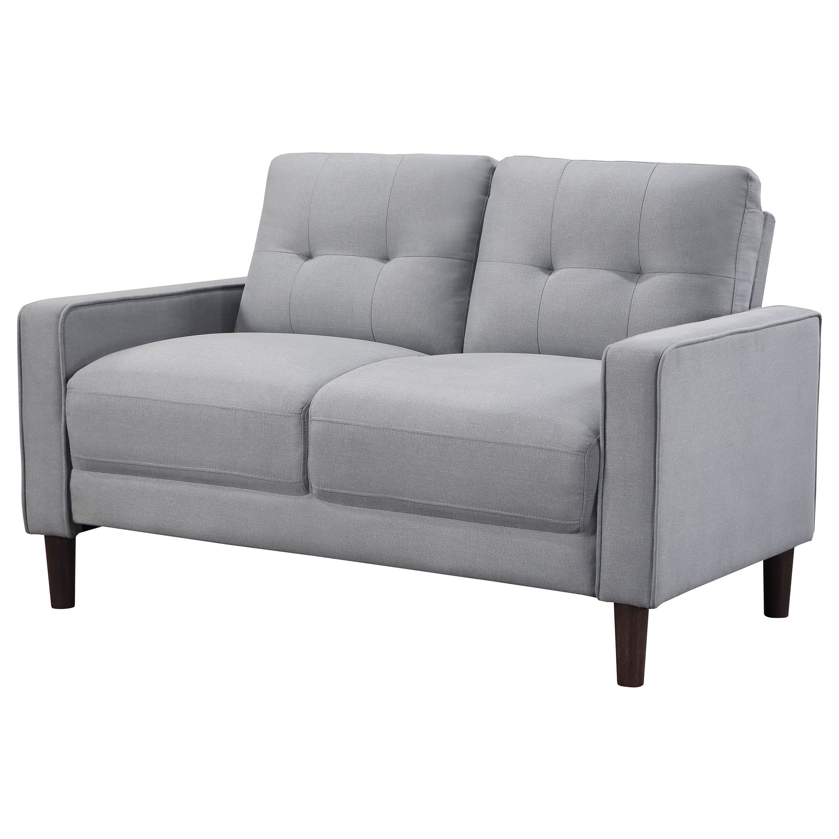 Bowen Upholstered Track Arm Tufted Loveseat Grey - Tampa Furniture Outlet
