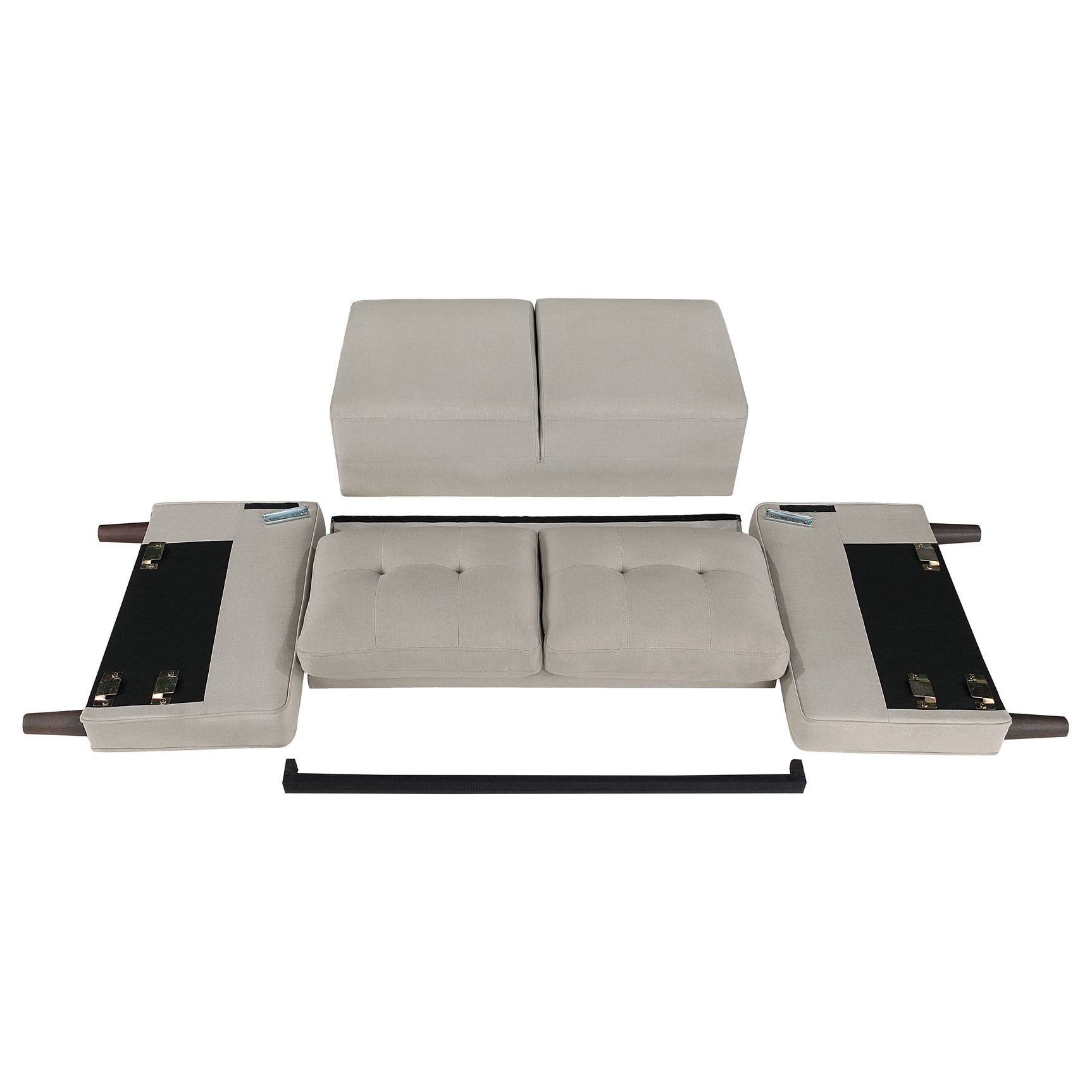 Bowen Upholstered Track Arm Tufted Loveseat Beige - Tampa Furniture Outlet