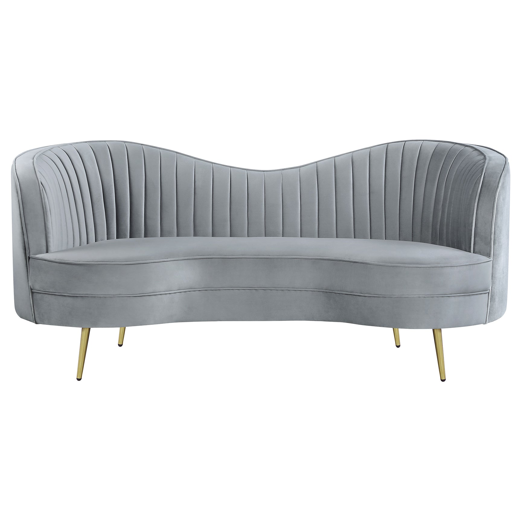 Sophia Upholstered Channel Tufted Loveseat Grey - Tampa Furniture Outlet