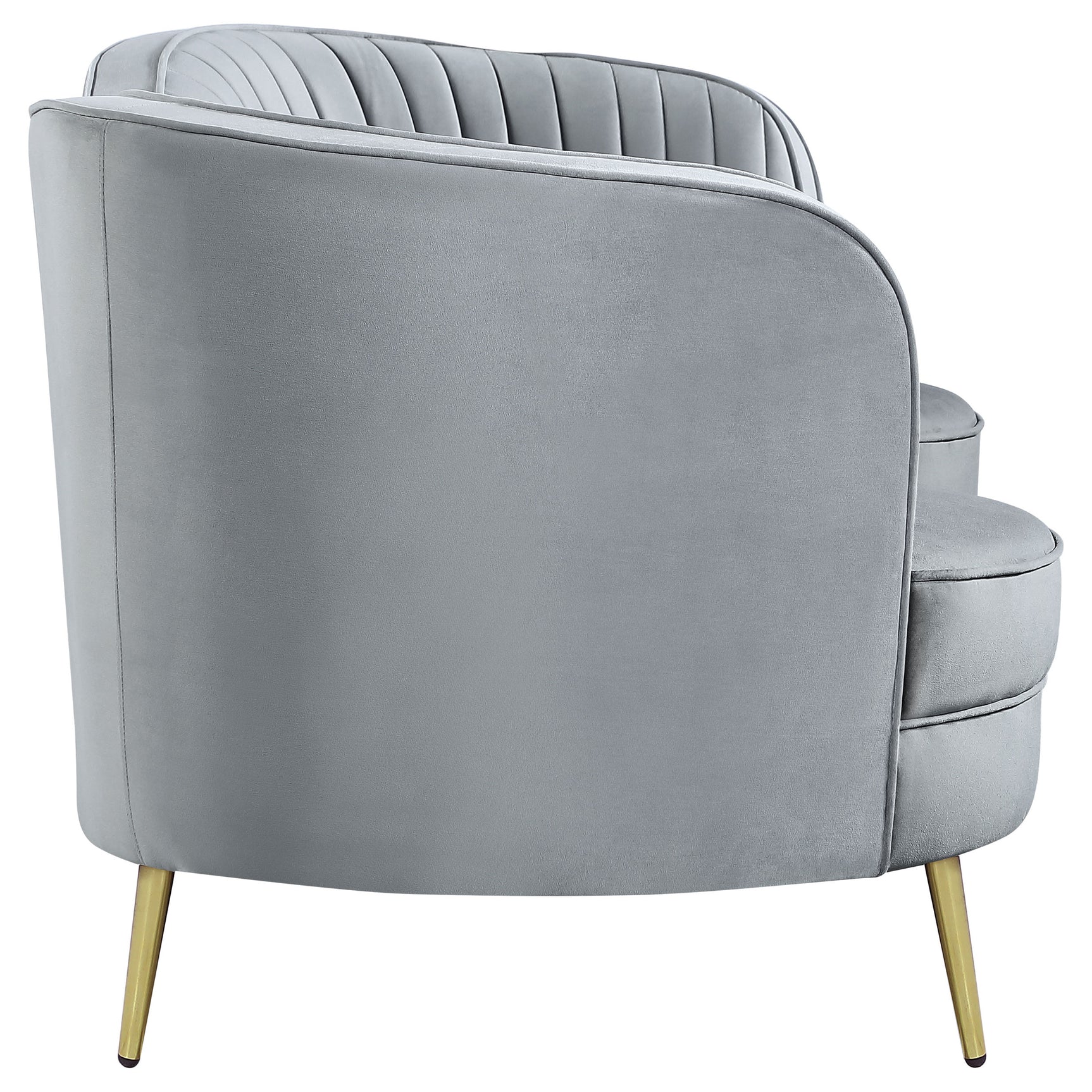 Sophia Upholstered Channel Tufted Loveseat Grey - Tampa Furniture Outlet