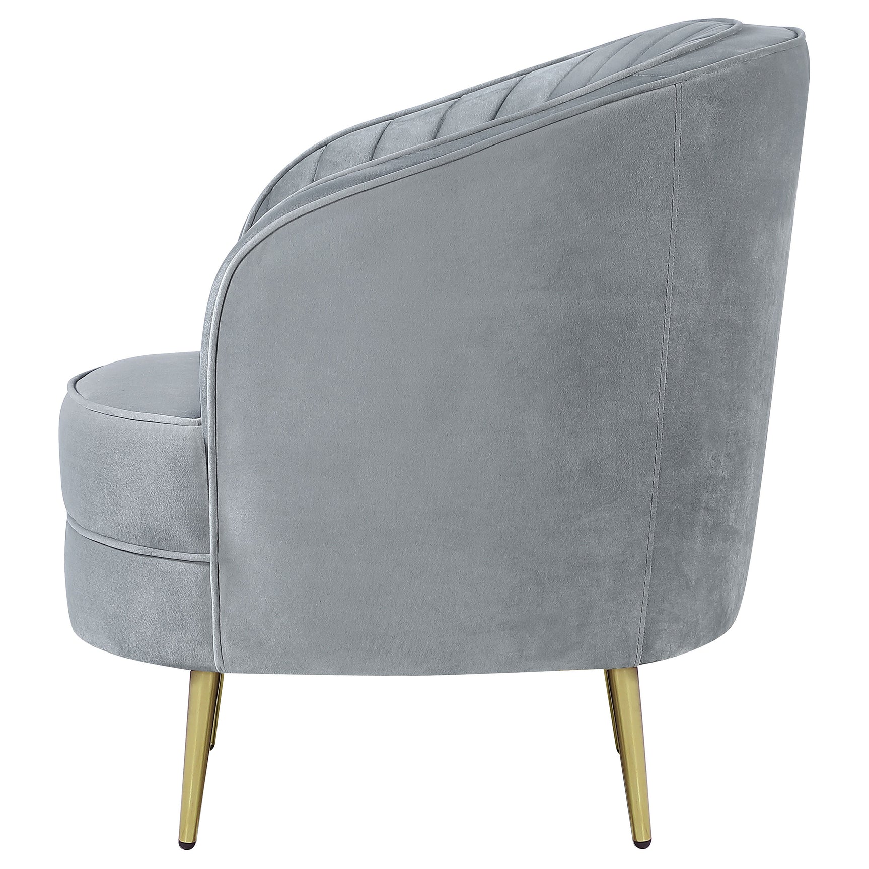 Sophia Upholstered Channel Tufted Barrel Accent Chair Grey - Tampa Furniture Outlet