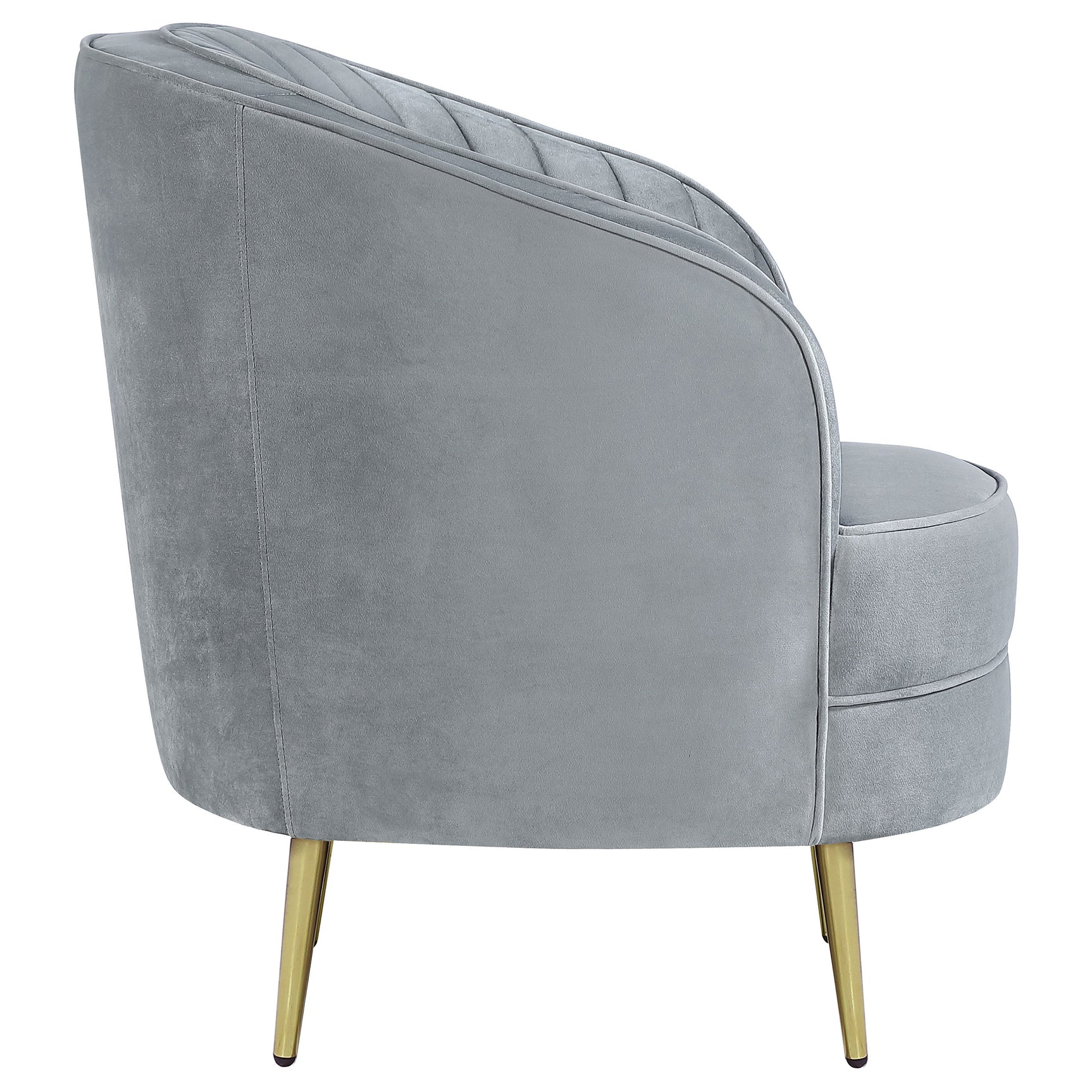 Sophia Upholstered Channel Tufted Barrel Accent Chair Grey - Tampa Furniture Outlet