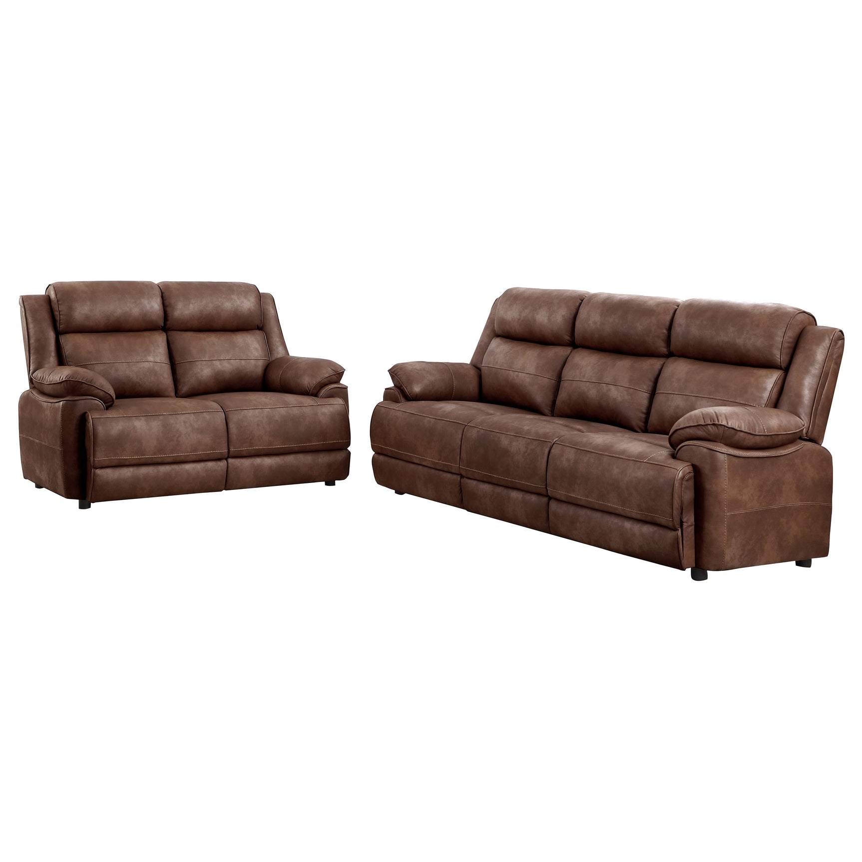 Ellington 2-piece Upholstered Padded Arm Sofa Set Dark Brown - Tampa Furniture Outlet