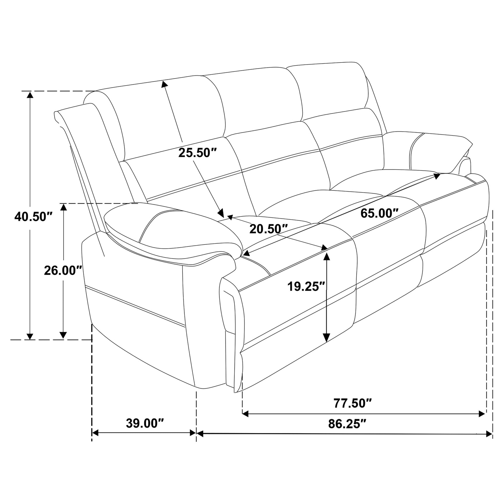 Ellington Upholstered Padded Arm Sofa Dark Brown - Tampa Furniture Outlet