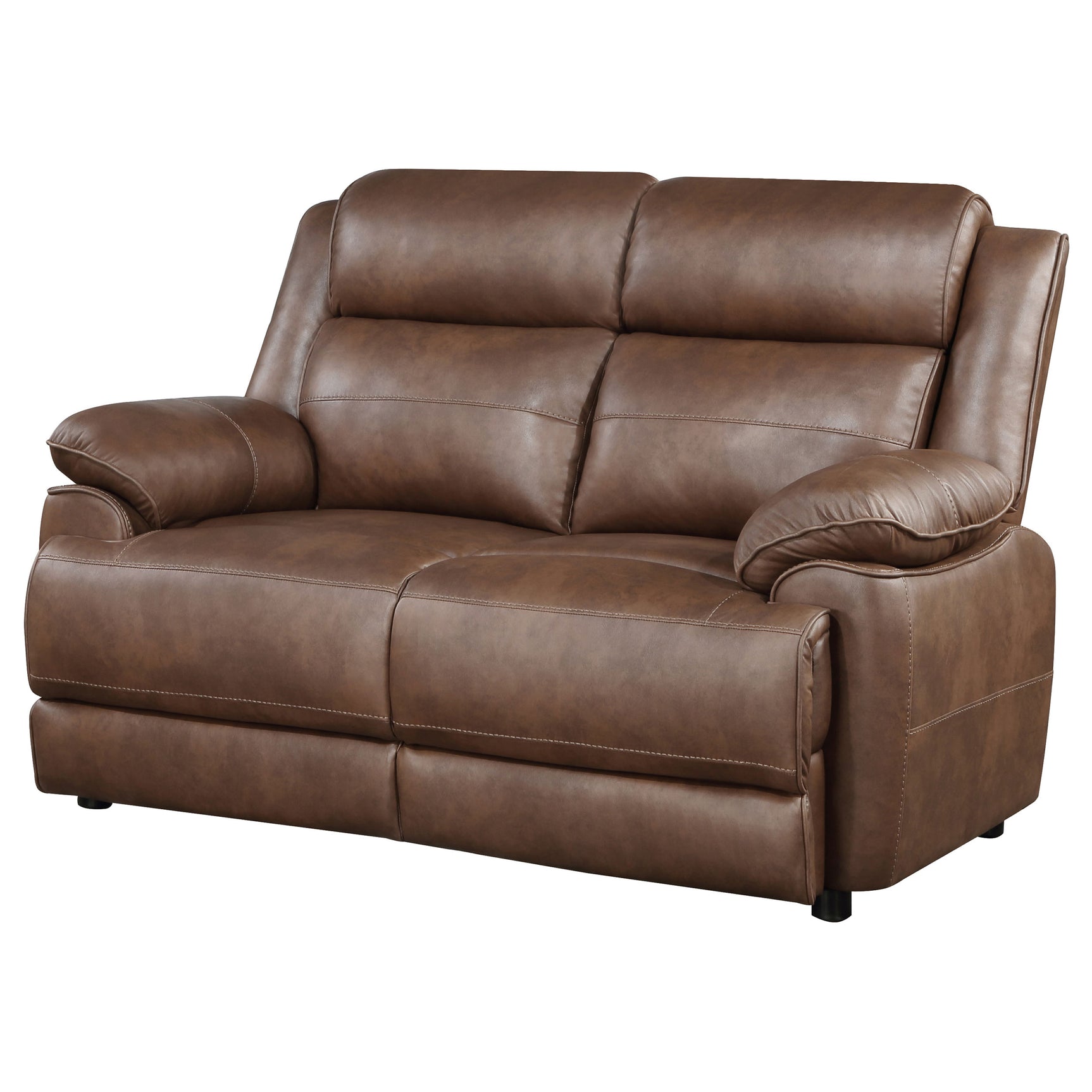 Ellington Upholstered Padded Arm Loveseat Dark Brown - Tampa Furniture Outlet