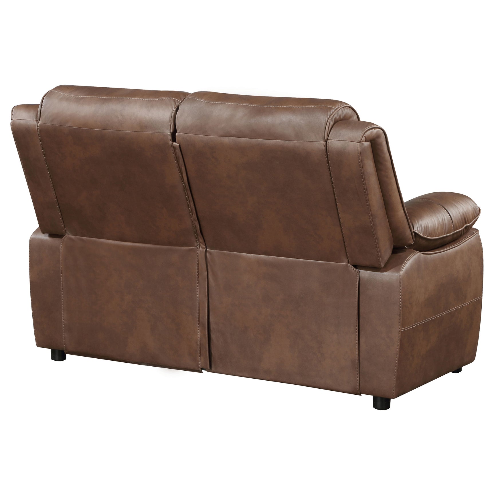 Ellington Upholstered Padded Arm Loveseat Dark Brown - Tampa Furniture Outlet