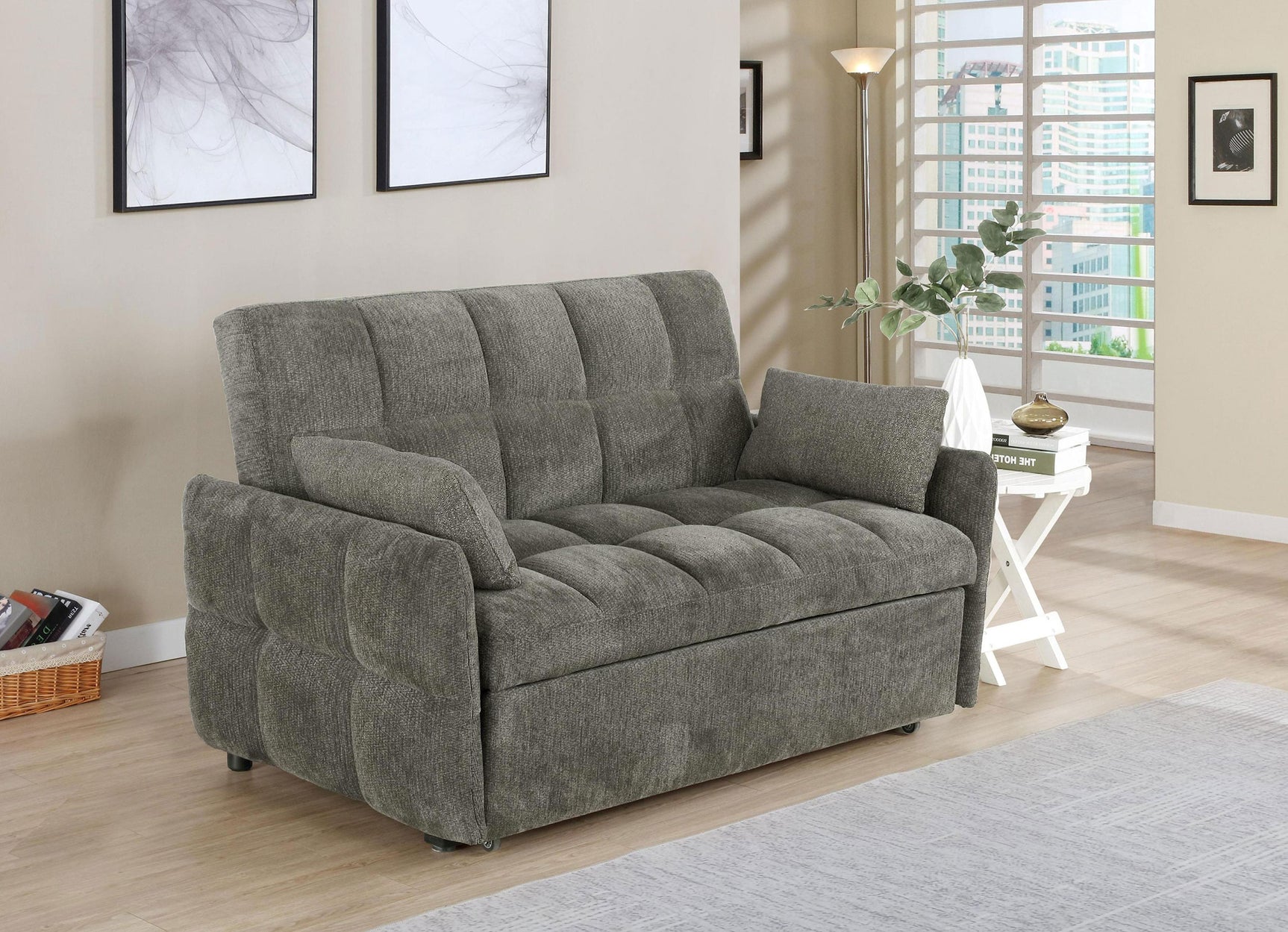 Cotswold Upholstered Convertible Sleeper Sofa Bed Dark Grey - Tampa Furniture Outlet