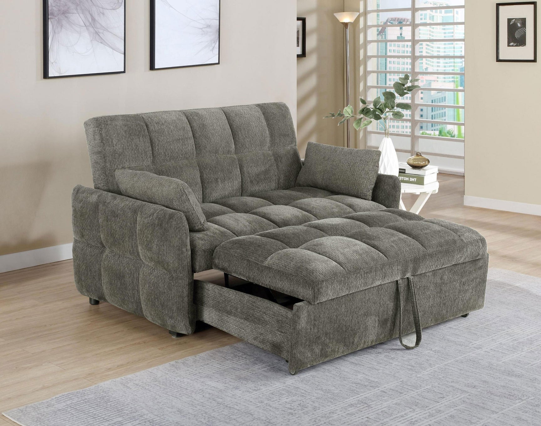 Cotswold Upholstered Convertible Sleeper Sofa Bed Dark Grey - Tampa Furniture Outlet