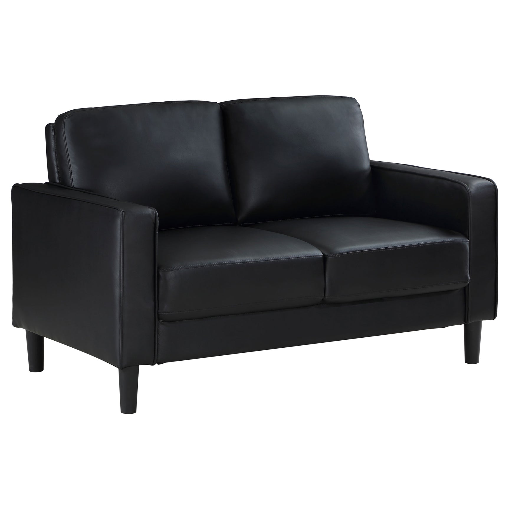 Ruth 3-piece Upholstered Track Arm Sofa Set Black - Tampa Furniture Outlet