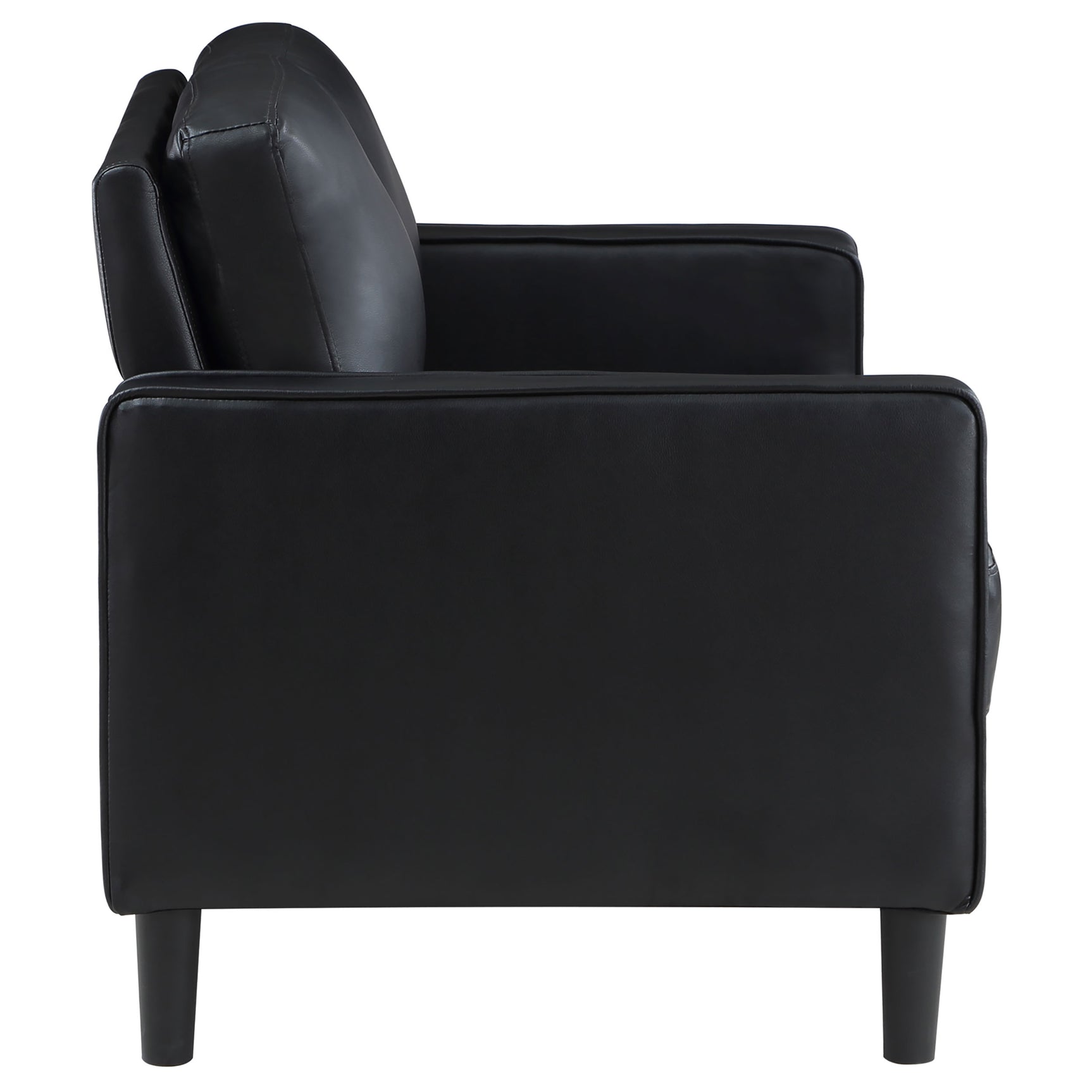 Ruth 3-piece Upholstered Track Arm Sofa Set Black - Tampa Furniture Outlet