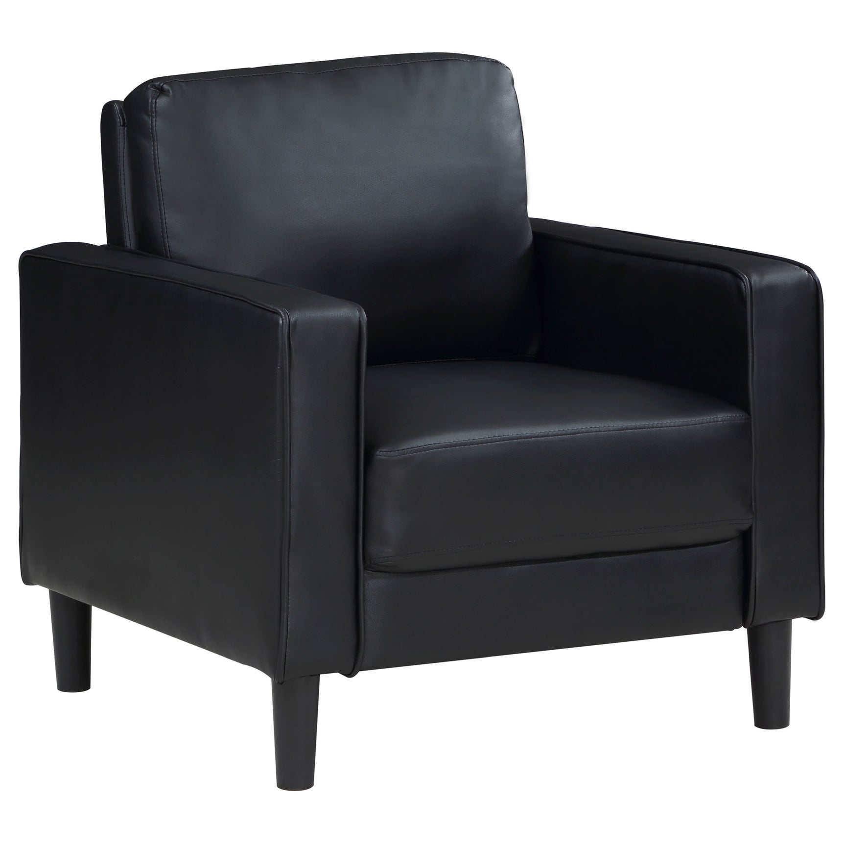 Ruth 3-piece Upholstered Track Arm Sofa Set Black - Tampa Furniture Outlet