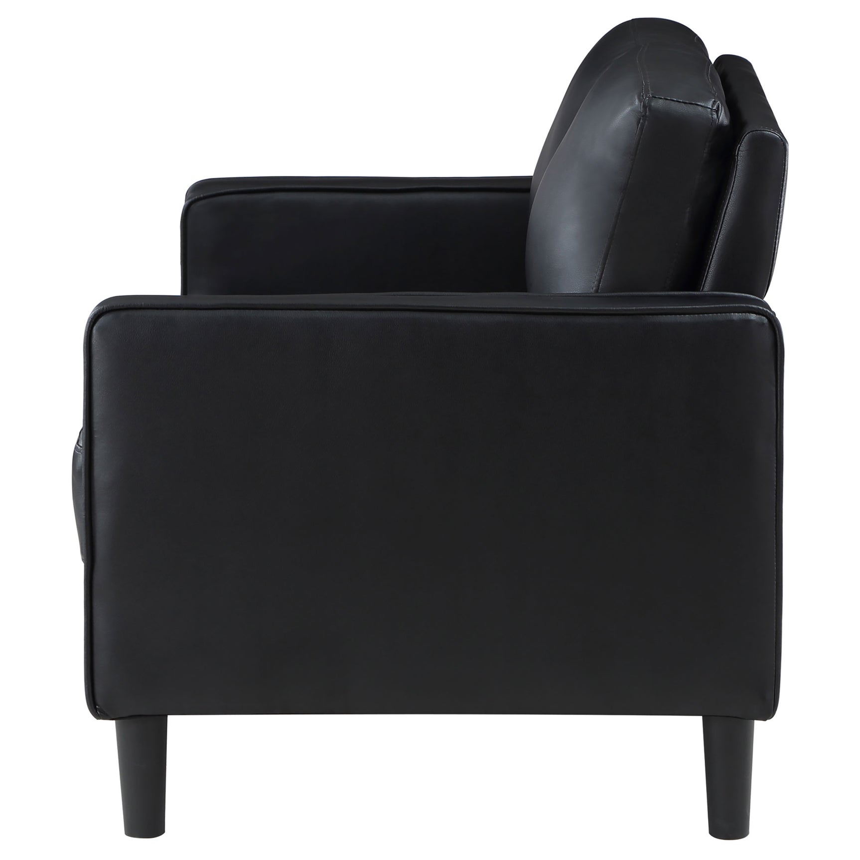 Ruth Upholstered Track Arm Loveseat Black - Tampa Furniture Outlet